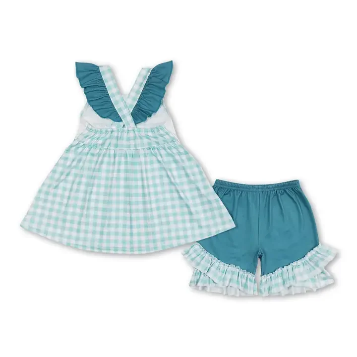 BACK-Flutter Sleeves Plaid Lineman Kids Girls Summer Clothes.webp