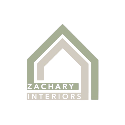 Logo for Zachary Interiors featuring a stylized house outline and the company name.