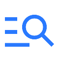 Magnifying glass icon over horizontal lines, representing search or exploration