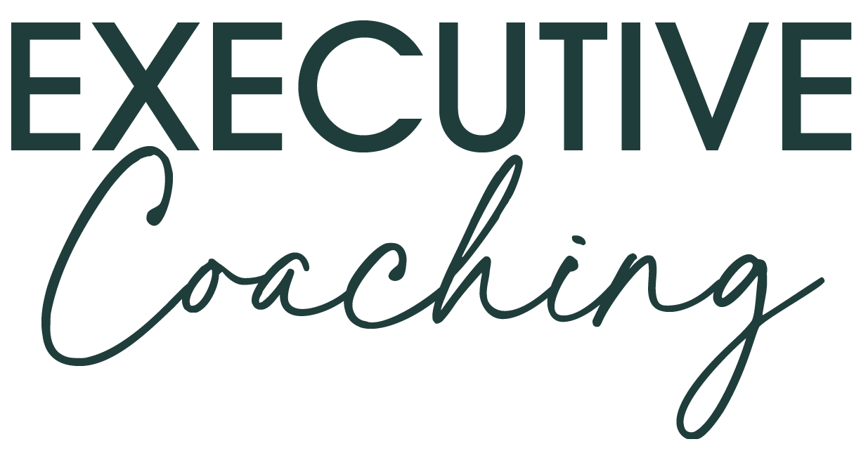 Text that reads 'Executive Coaching' with 'EXECUTIVE' in uppercase block letters and 'Coaching' in cursive script.