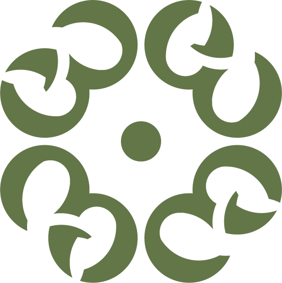 Close-up of a circular arrangement of green marijuana leaves with a small circle in the center