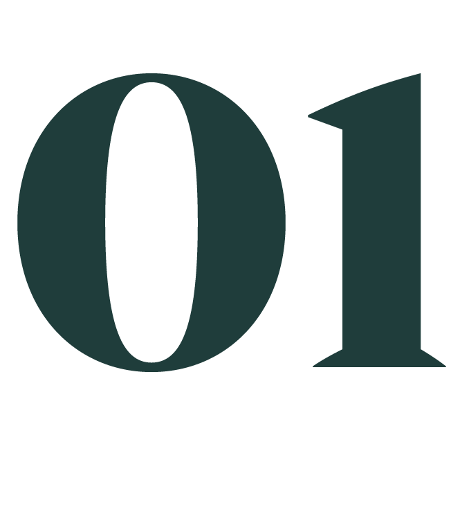 The number '01' in large, bold font against a black background.
