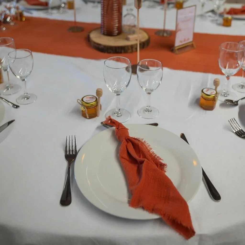 Serviette gaz de coton terracotta