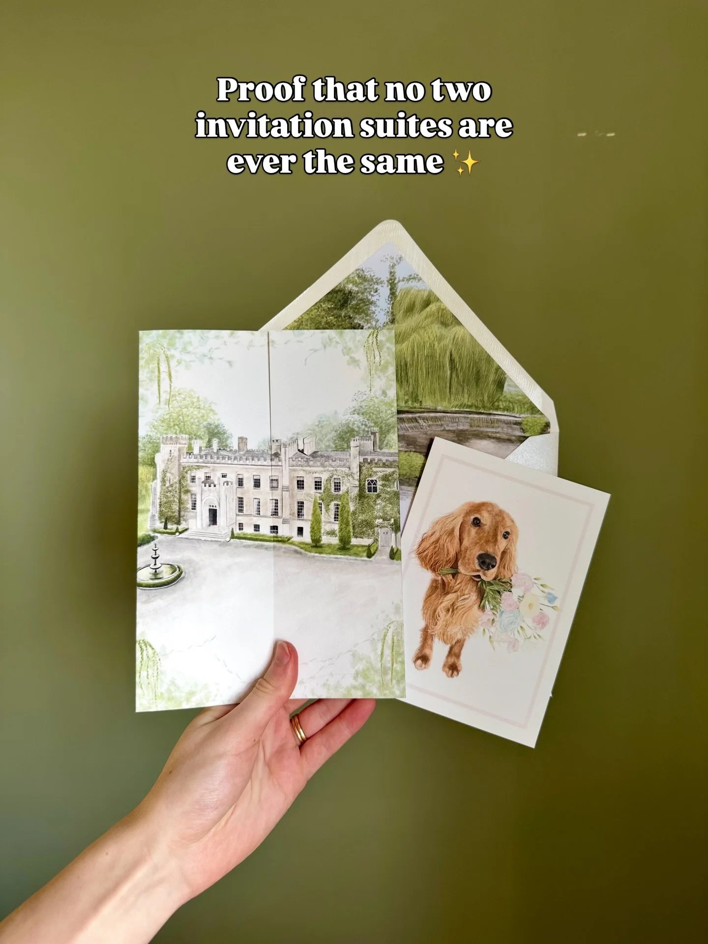 Proof that no two invitation suites are ever the same ✨

Each one begins with a blank page and your story &mdash; your venue, your aesthetic, your details &mdash; carefully illustrated and thoughtfully designed from scratch.

No templates. No repeats