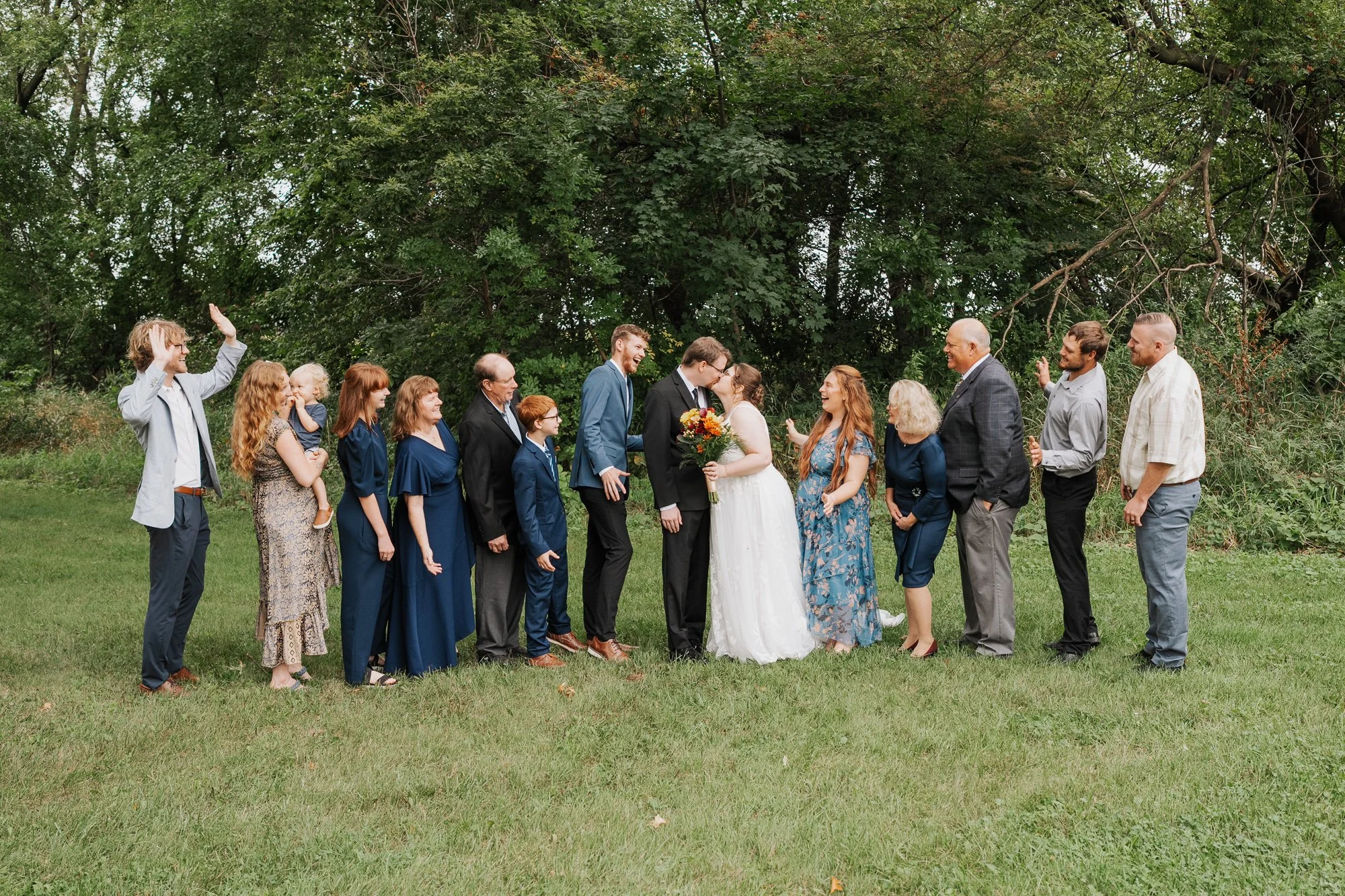 Family celebrating Madison elopement