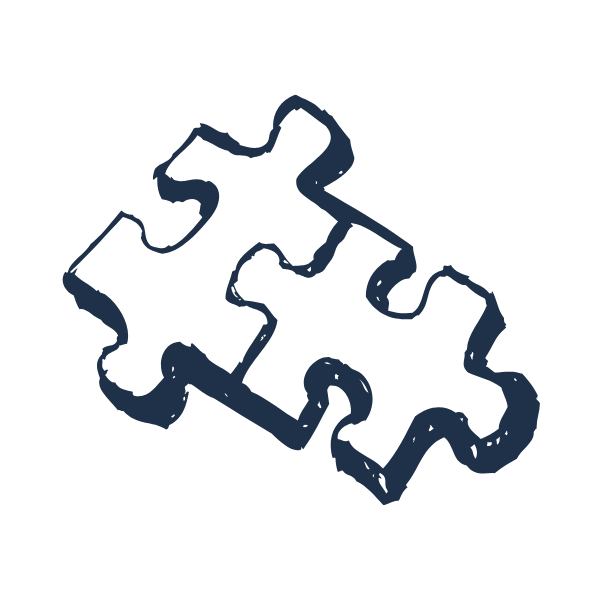 Outline of a jigsaw puzzle piece.