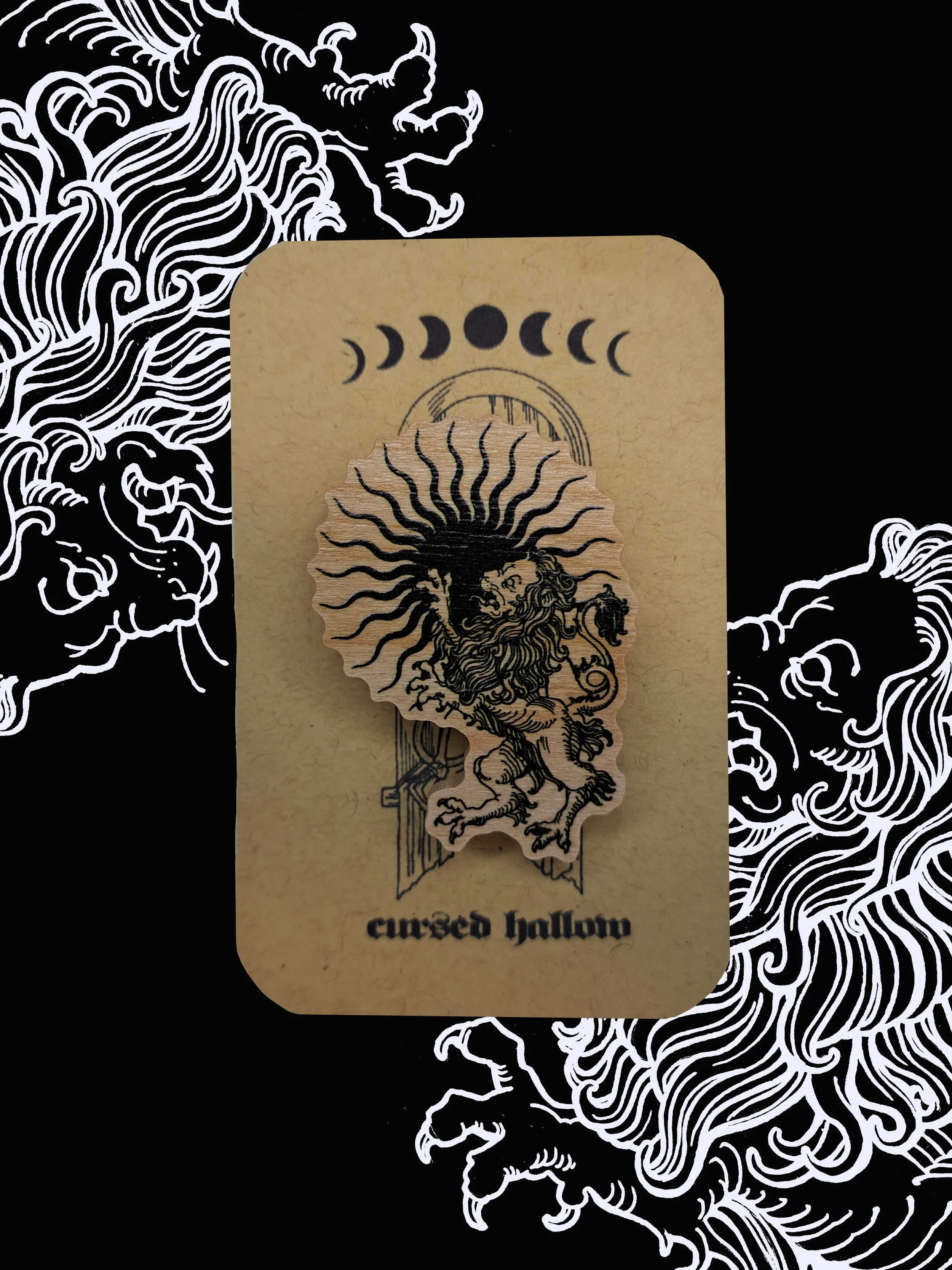 Strength Lion Wooden Pin