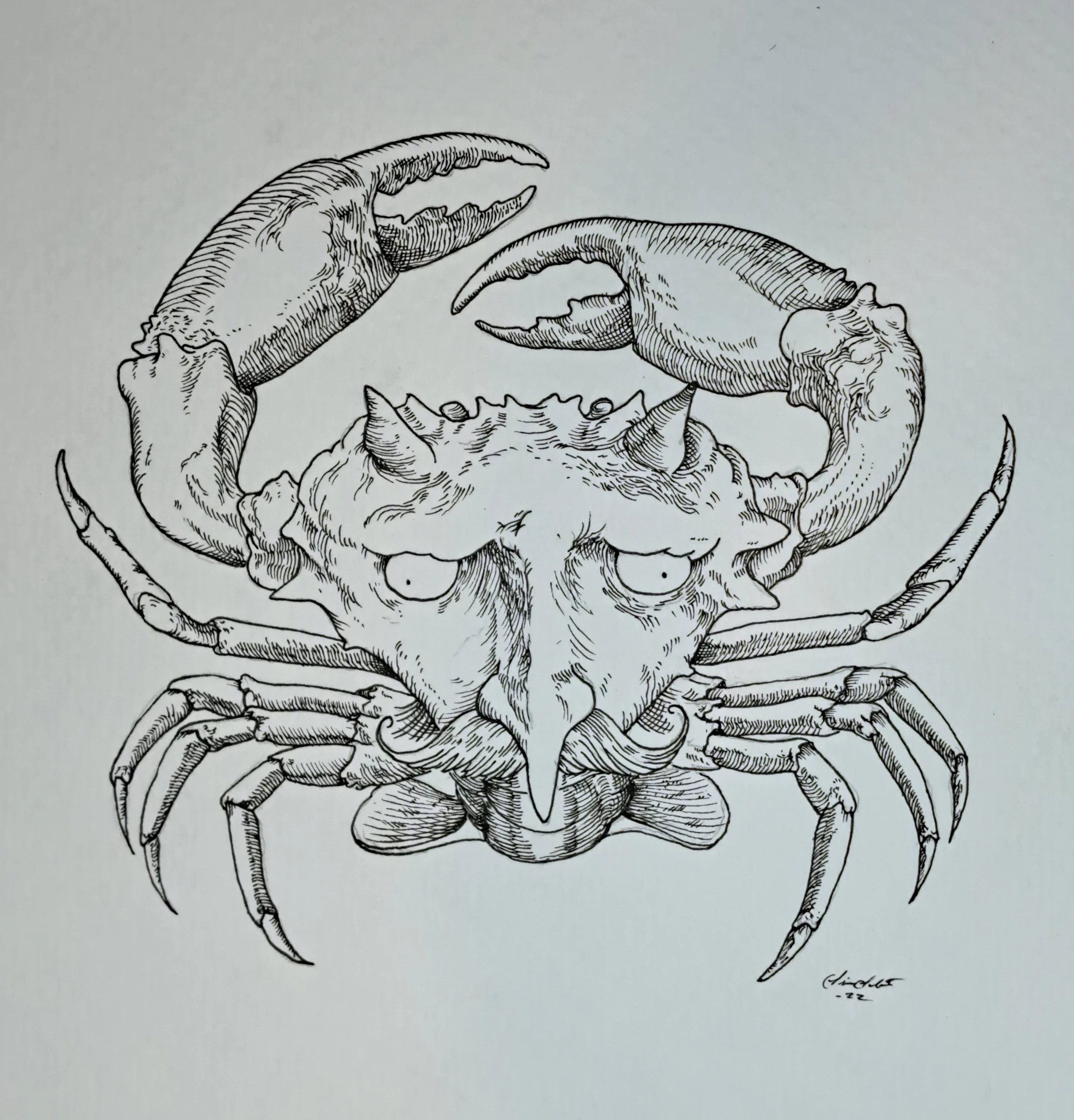 Mustache Crab Original Artwork
