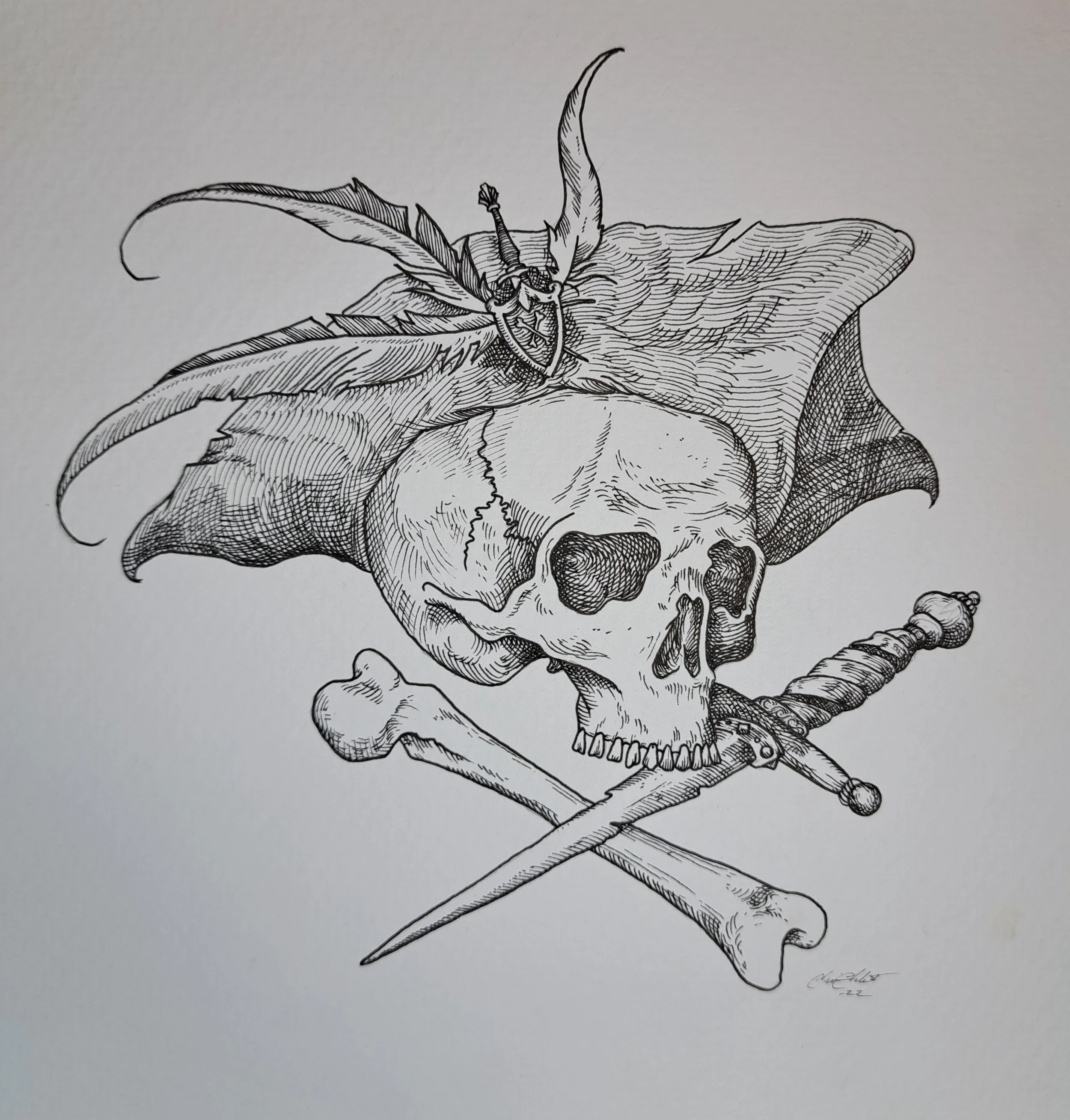 Pirate Skull Original Artwork