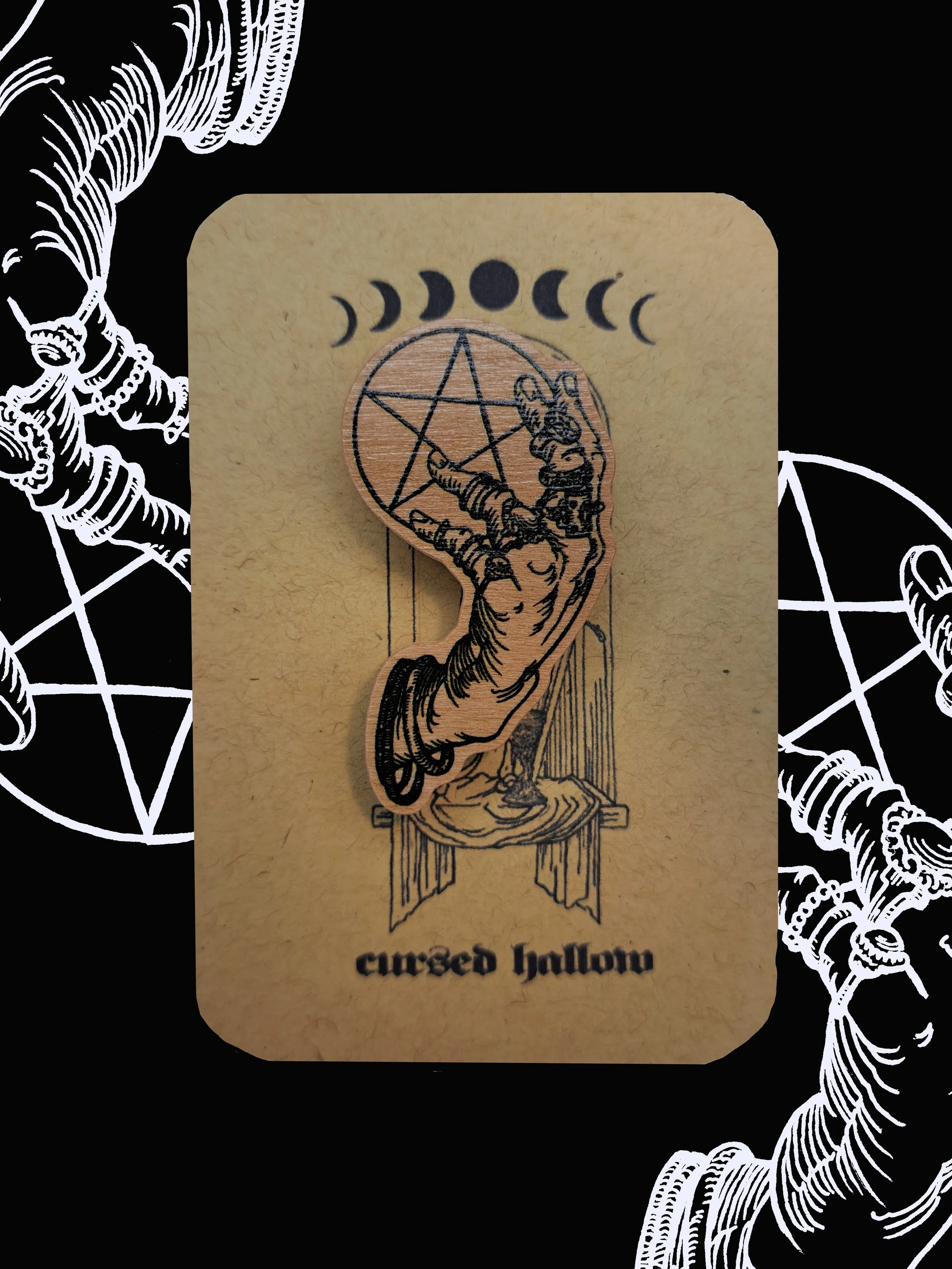 Pentacles Tarot Suit Wooden Pin