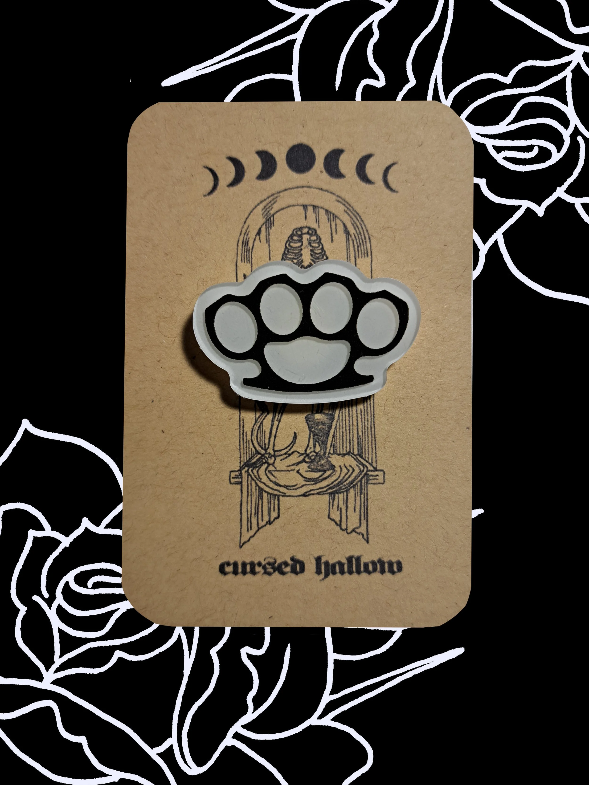 Glow In the Dark Brass Knuckle Pin