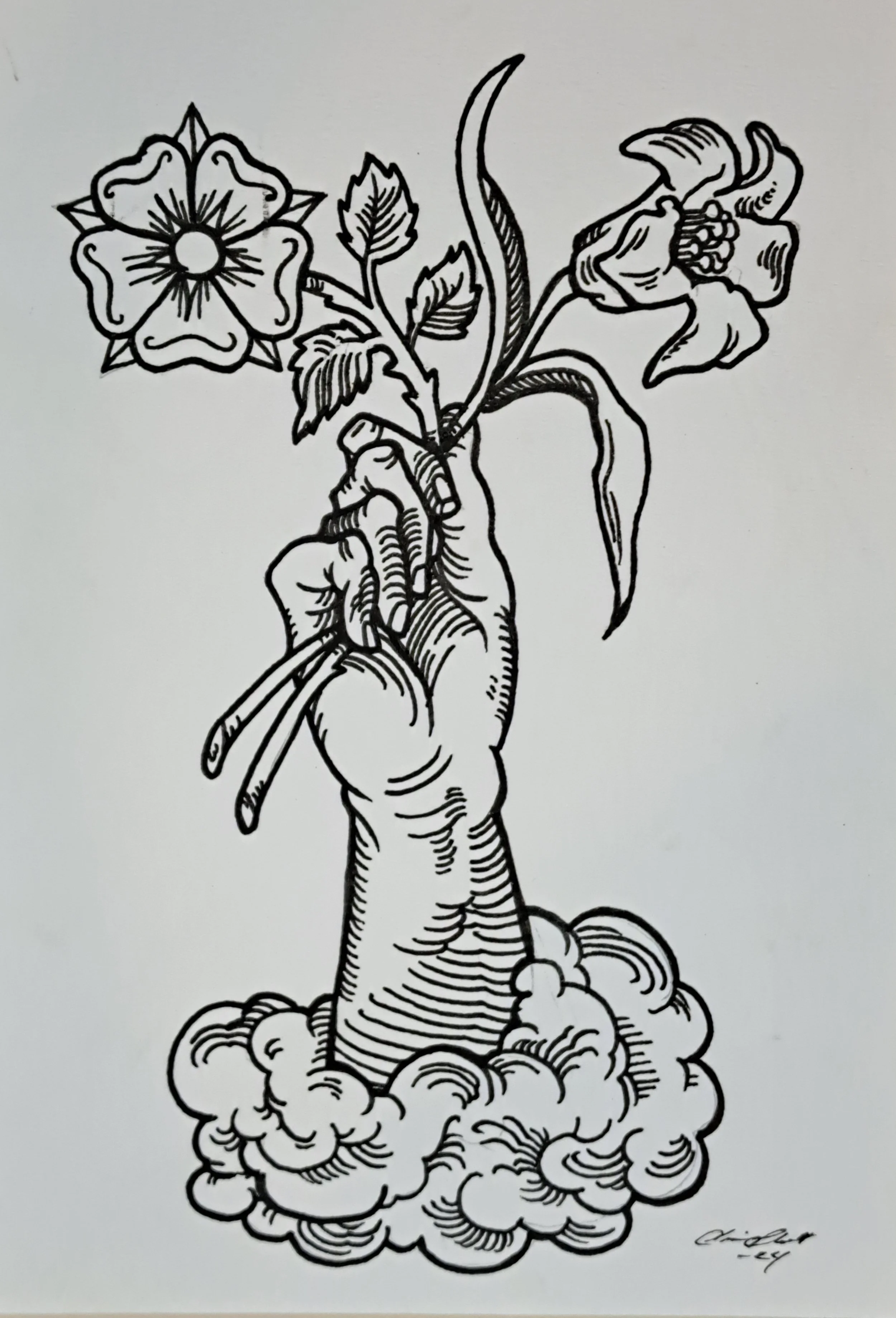 Irish Rose and Lily Original Artwork 8x10