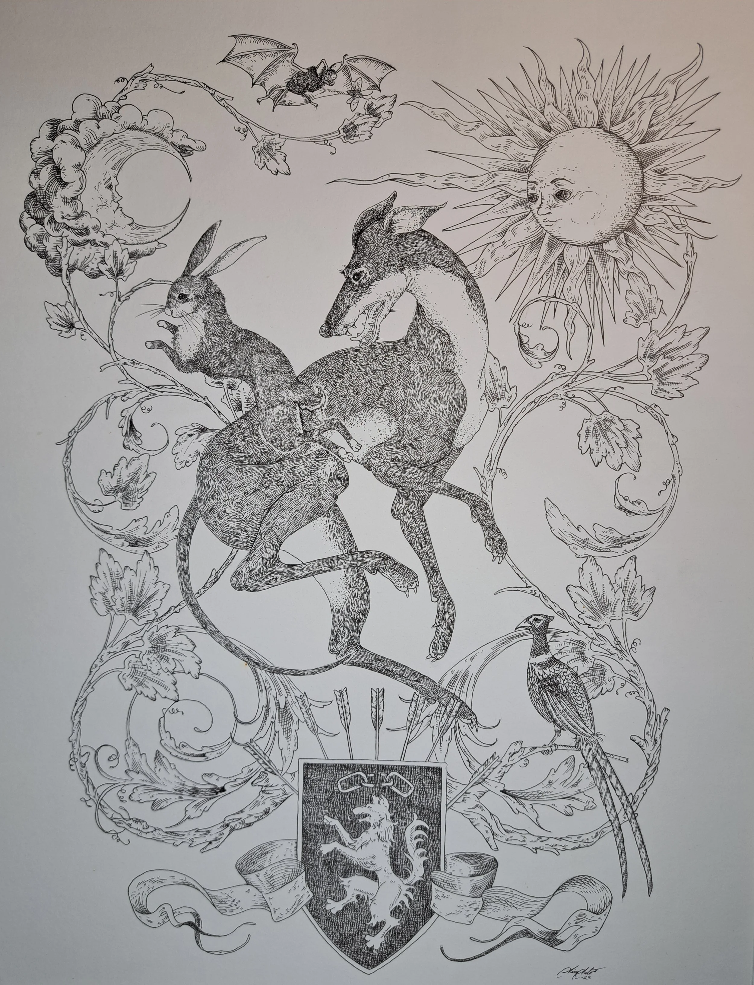 The Greyhound and the Rabbit Original Artwork