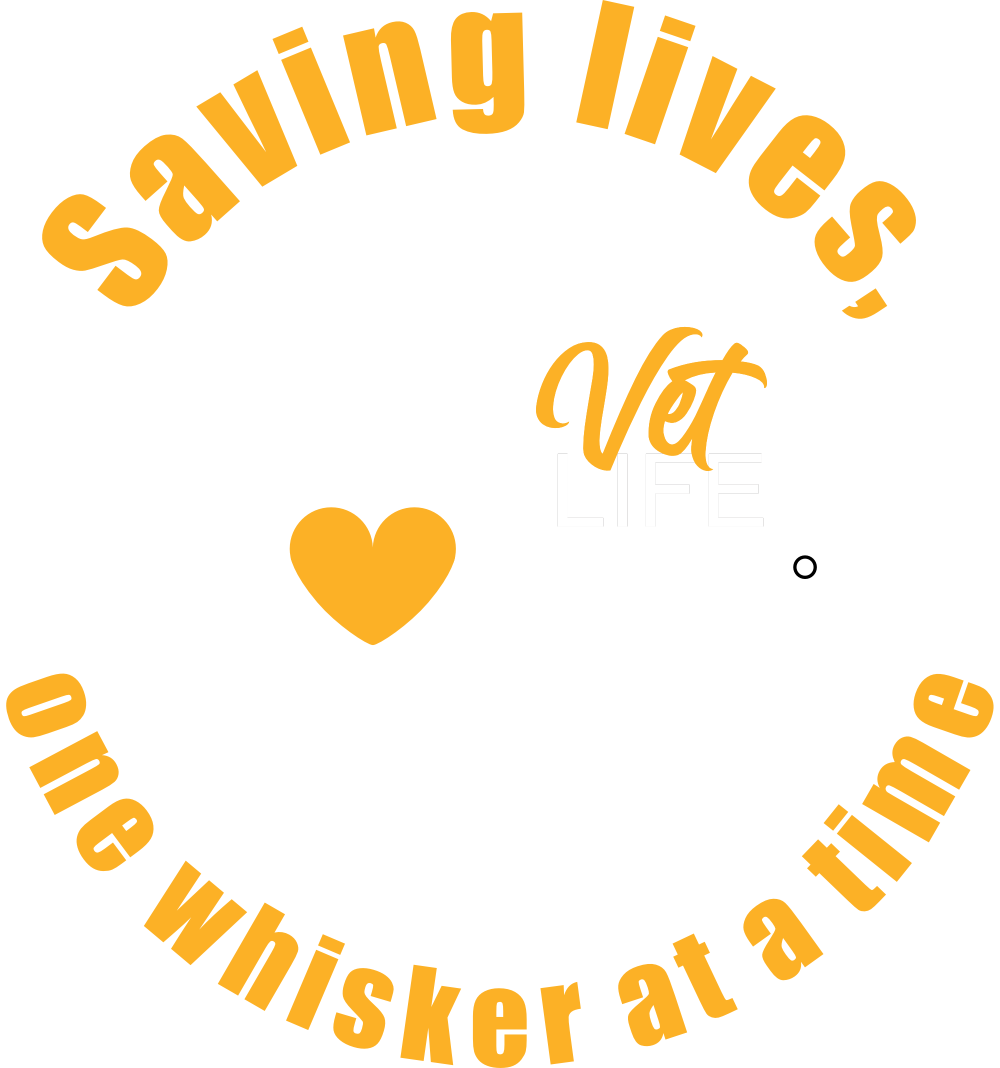 Vet Life design with a cat and a heart.