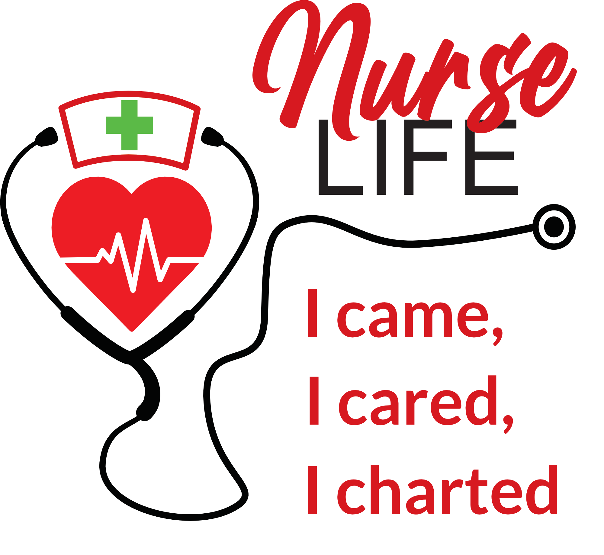 Nurse Life Cared Charted design