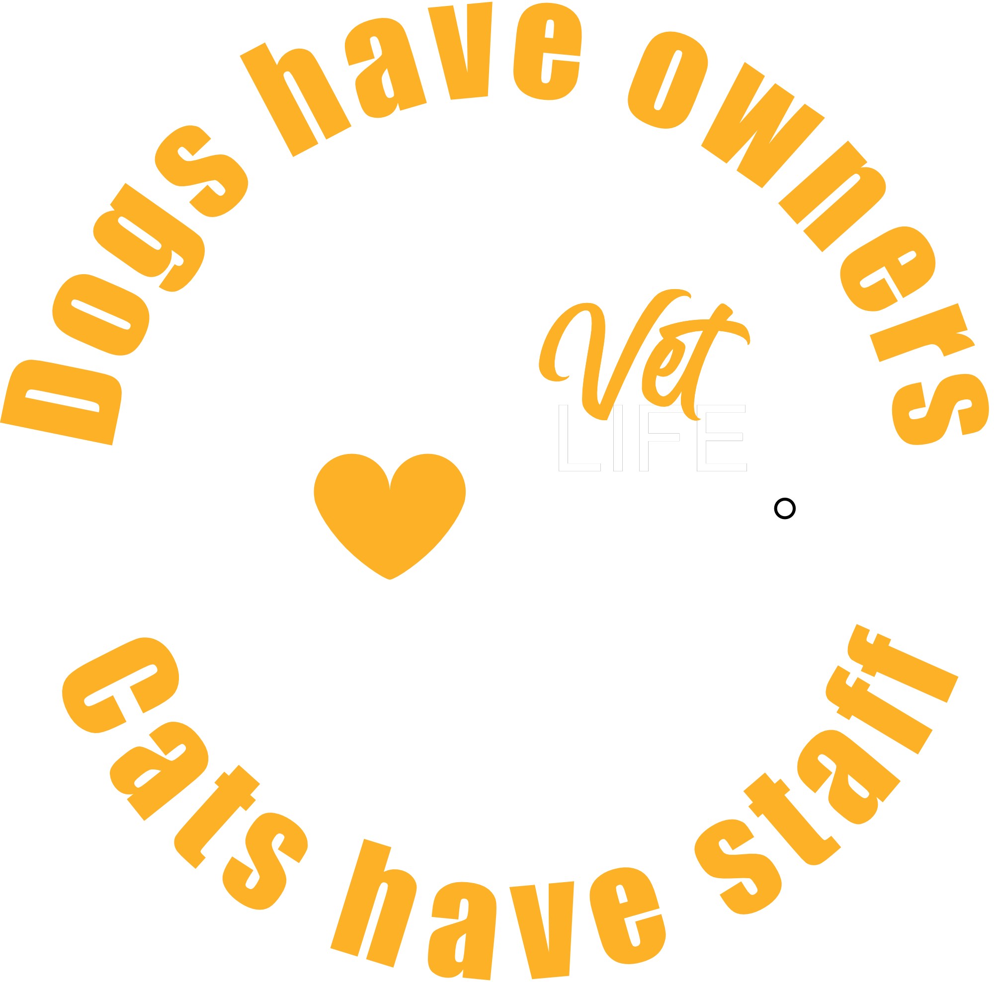 Vet Life design with a cat and a heart.