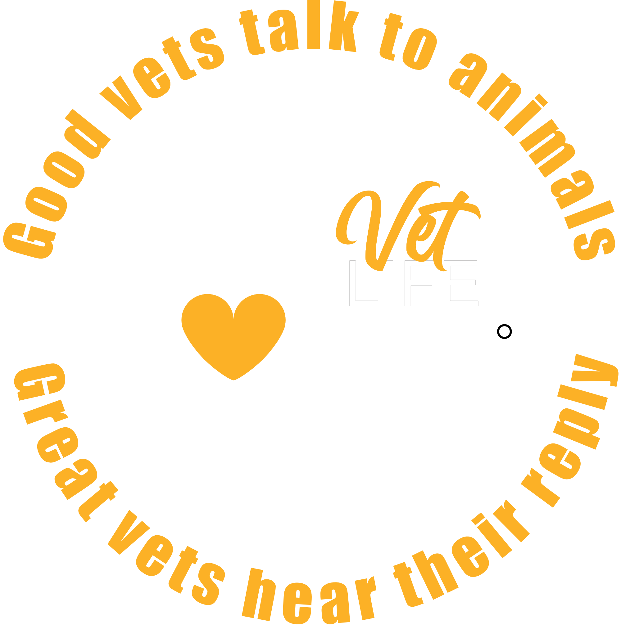 Vet Life design with a cat and a heart.