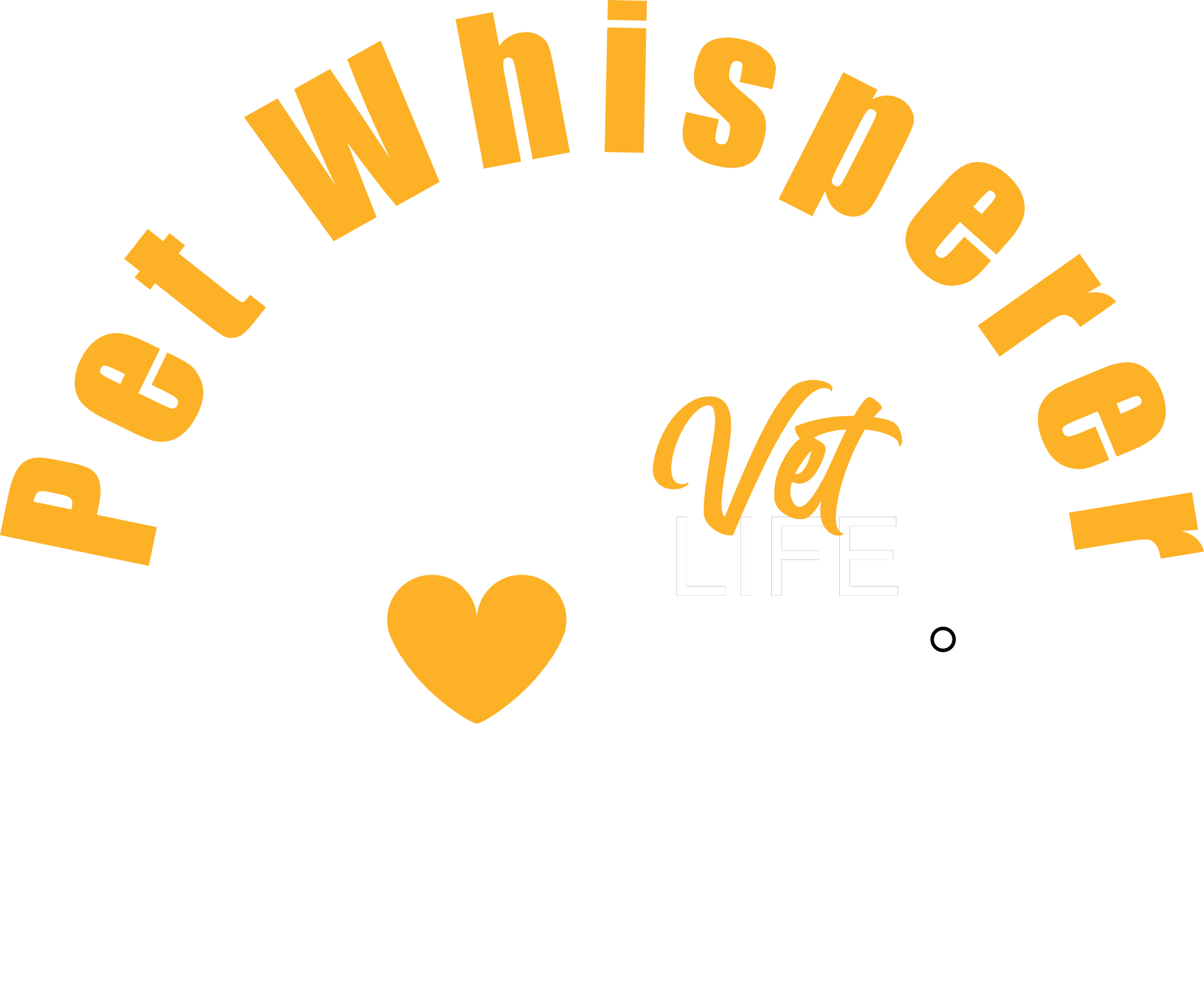 Vet Life design with a dog and a heart and the text 'Pet Whisperer'.