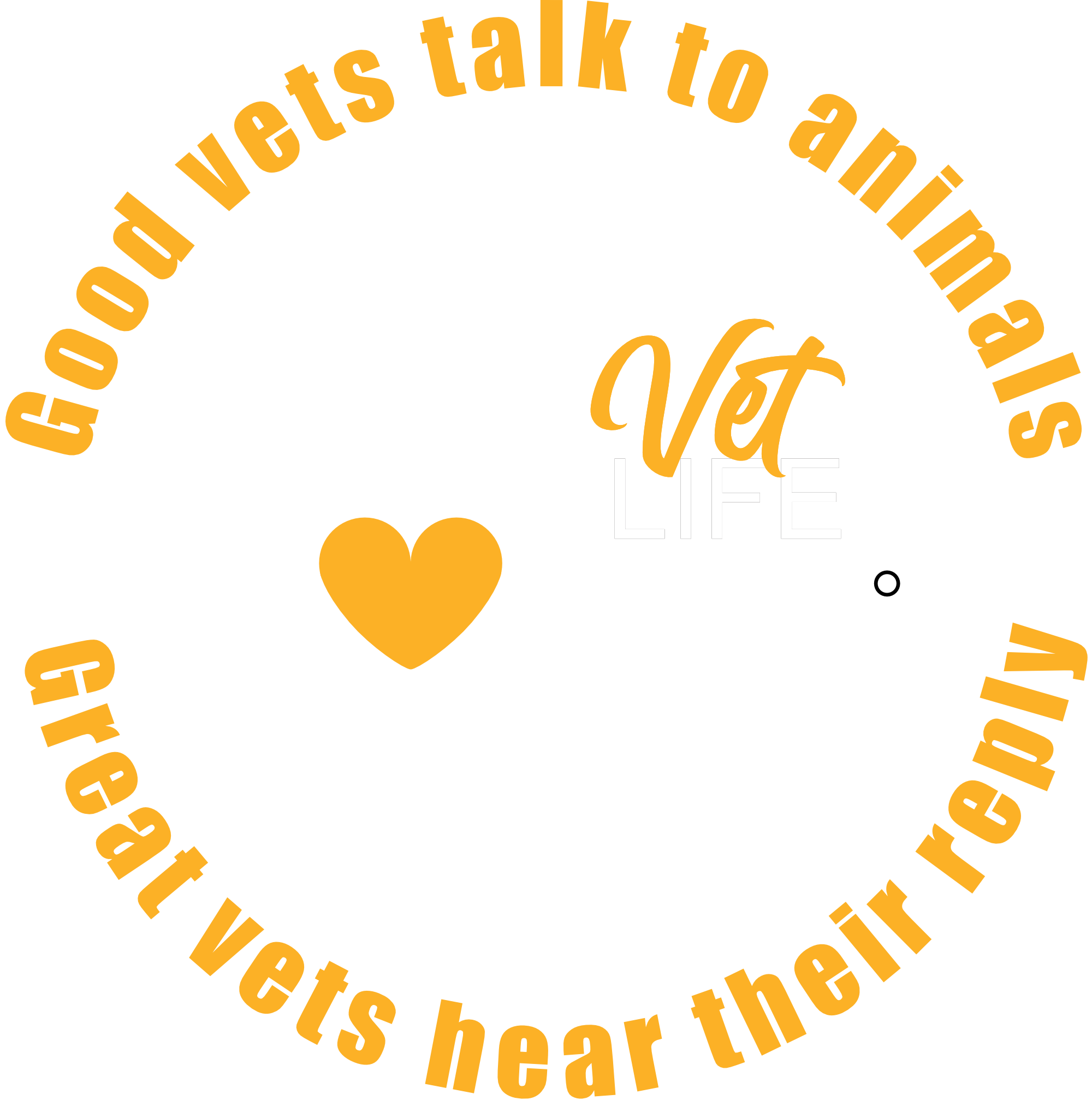 Vet Life design with a dog and a heart.