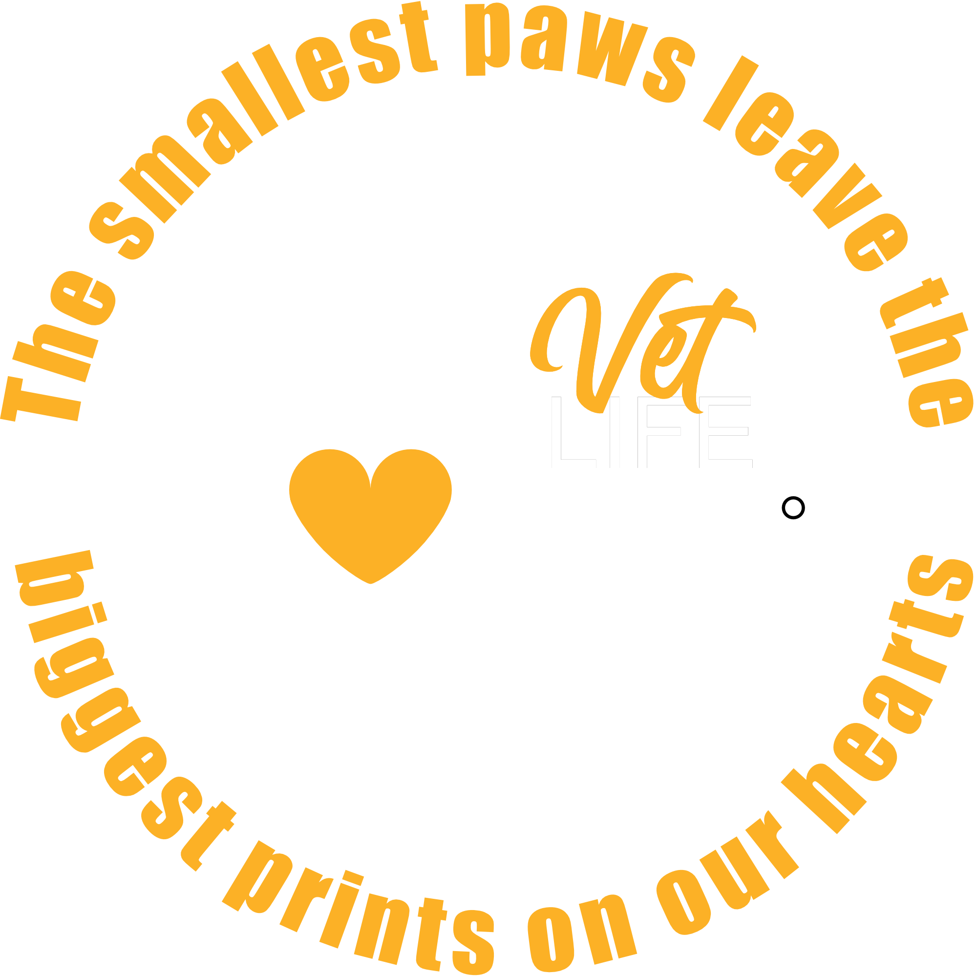 Vet Life design with a cat and a heart.