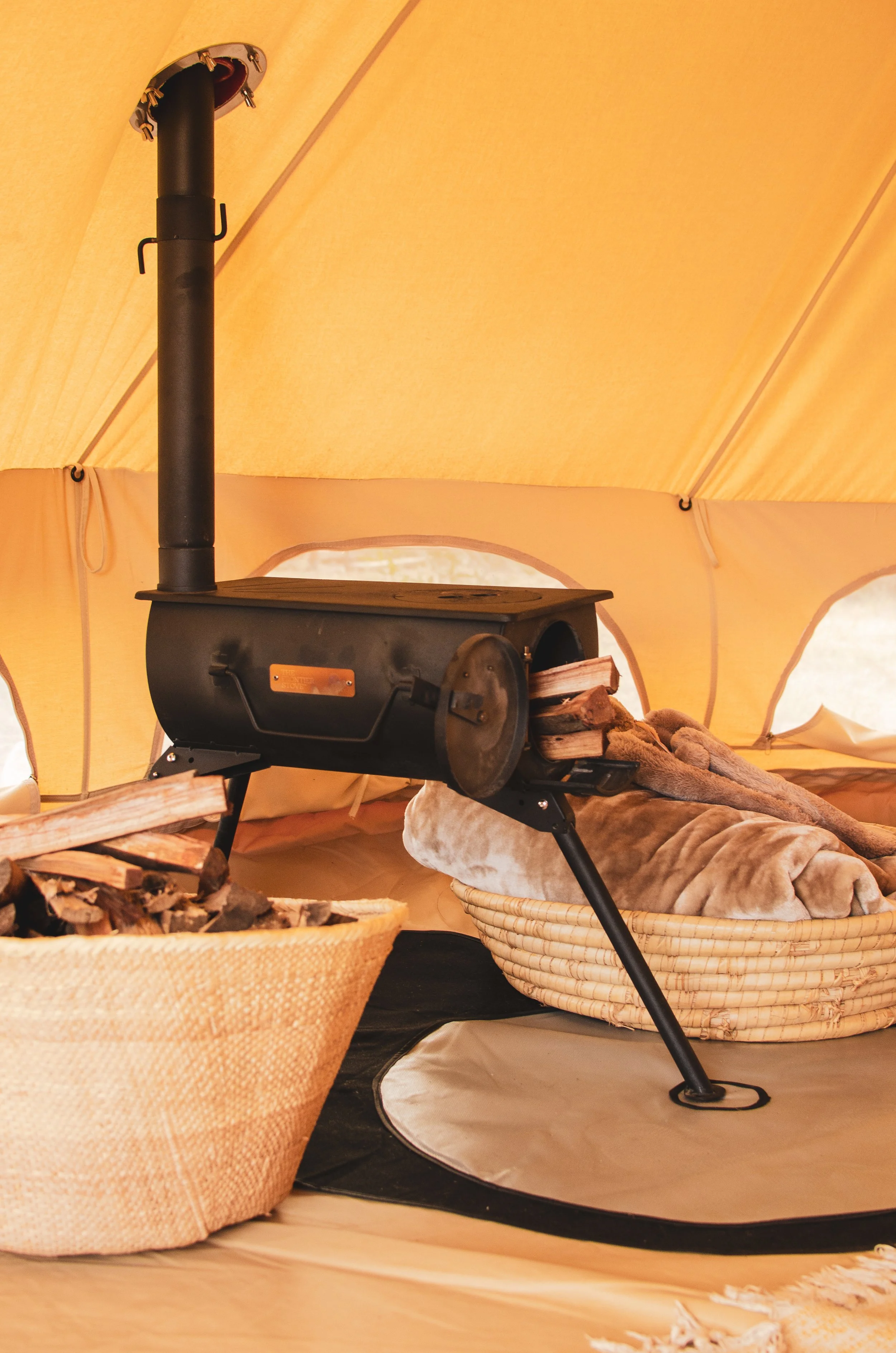 In-tent fireplace (winter months)