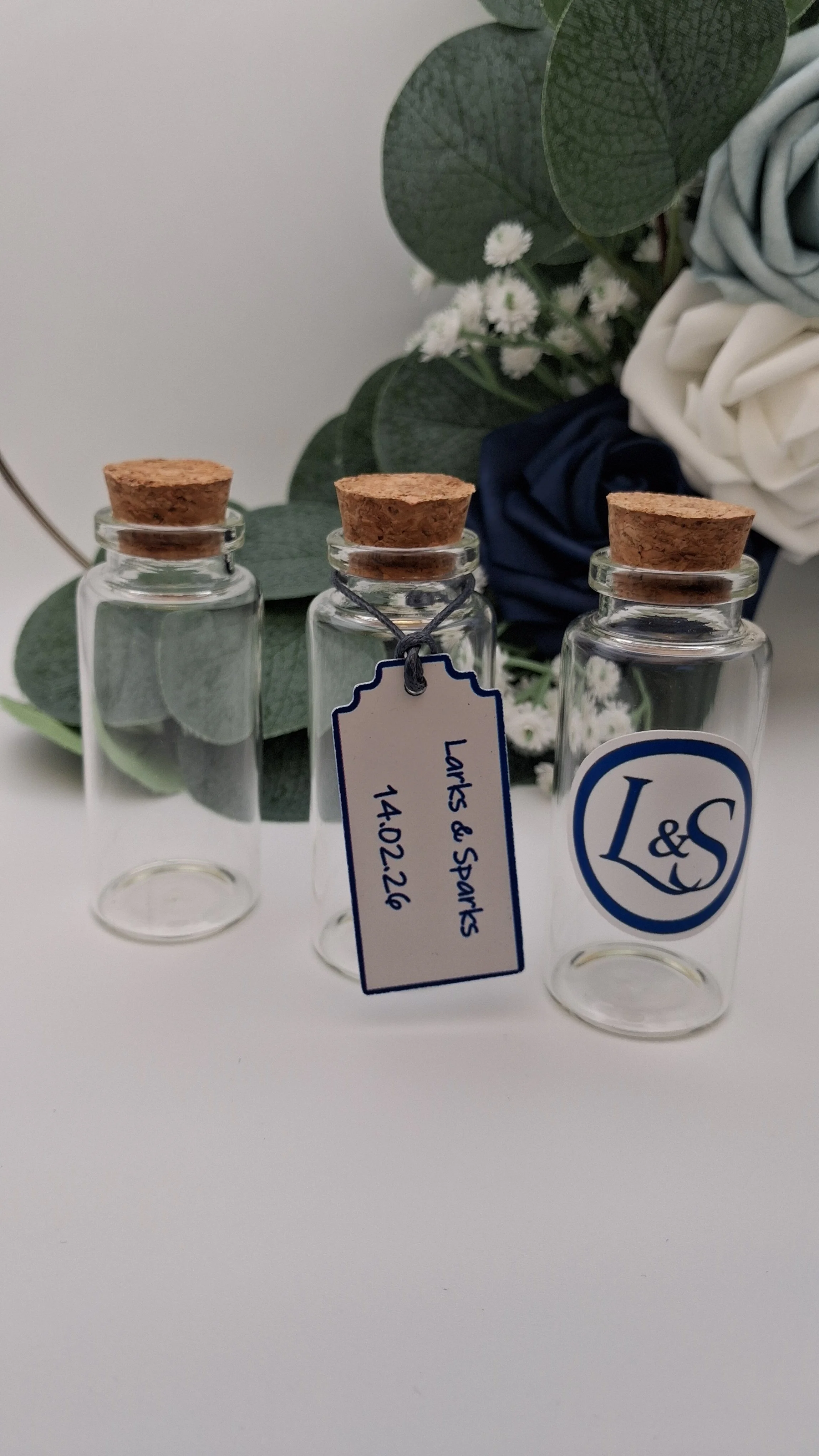 30ml Glass Cork Top Bottle - Decorated