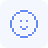 Icon of a camera lens or profile, blue background