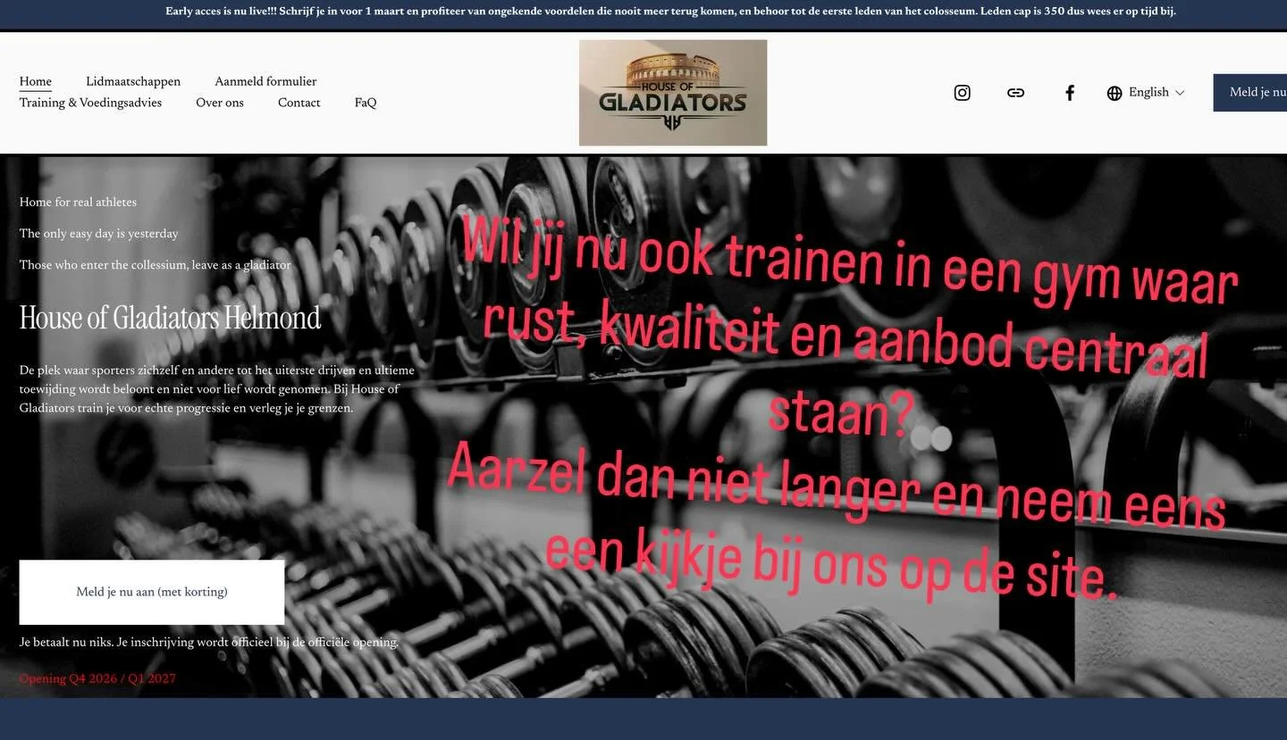 Wil jij nu ook trainen in een gym waar rust, kwaliteit en aanbod centraal staan? 
Aarzel dan niet langer en neem eens een kijkje bij ons op de site.  Early acces is live!!! &mdash;&mdash;&mdash;&mdash;&mdash;&mdash;&mdash;&mdash;&mdash;&mdash;&mdash;