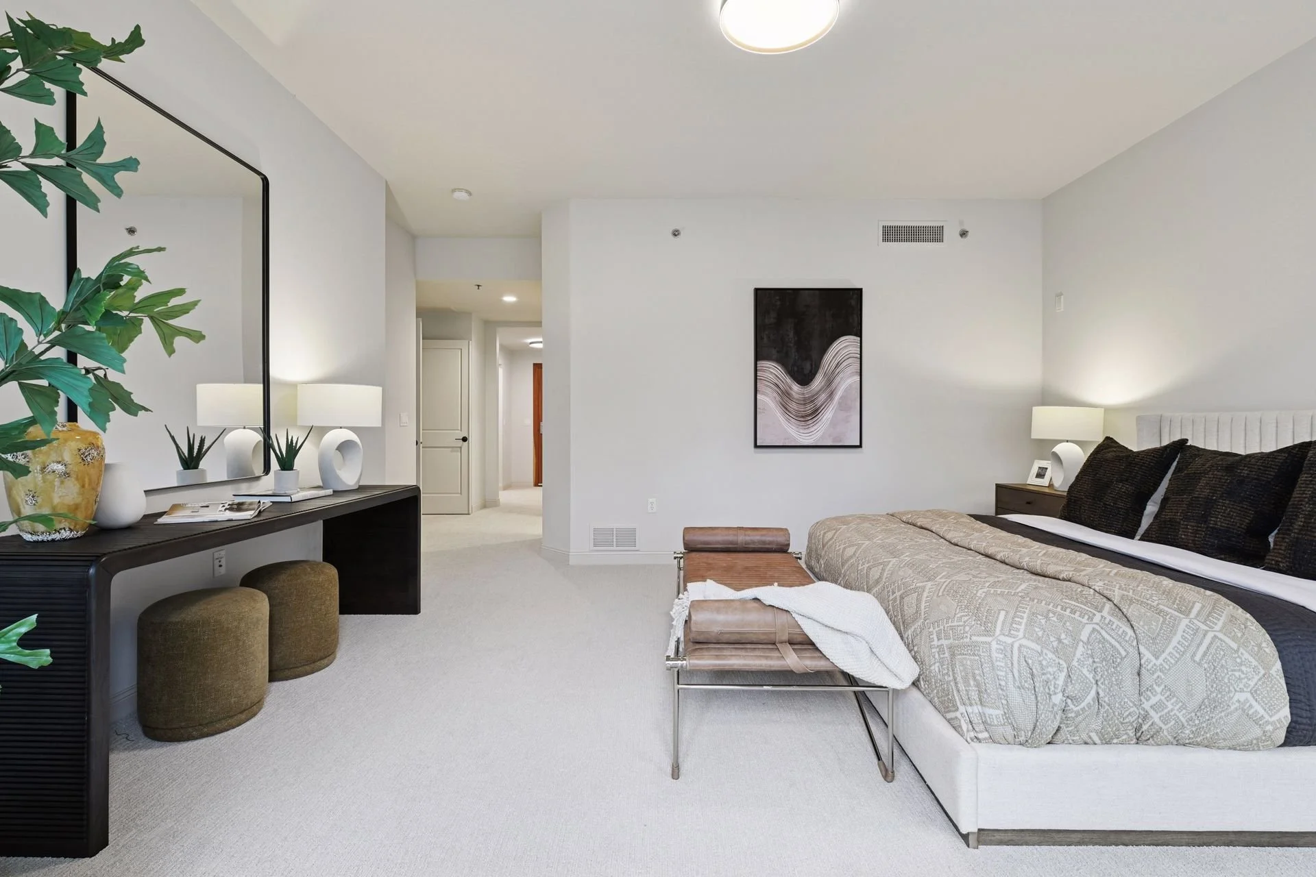 A modern bedroom.