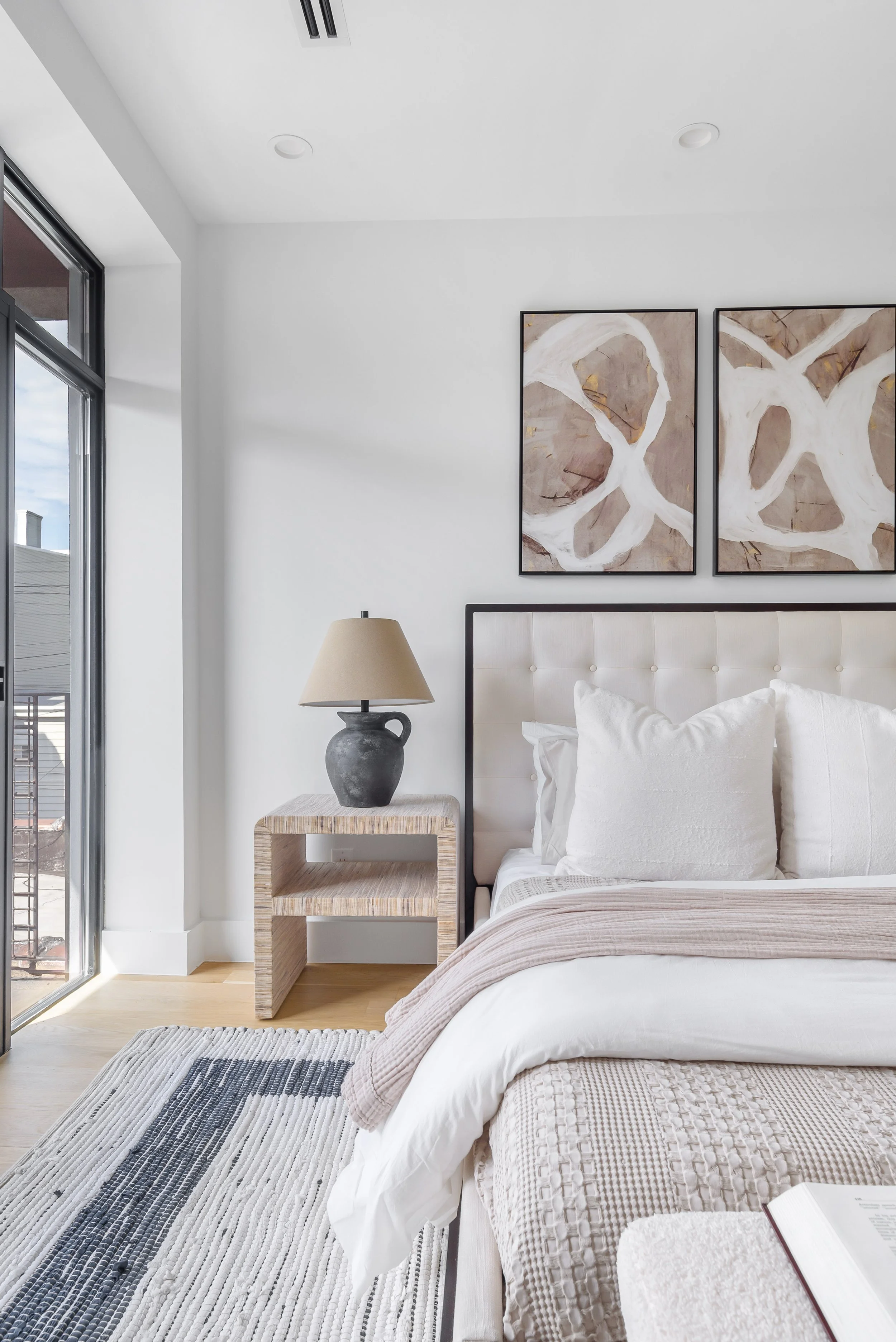 light beige neutral toned bedroom decor