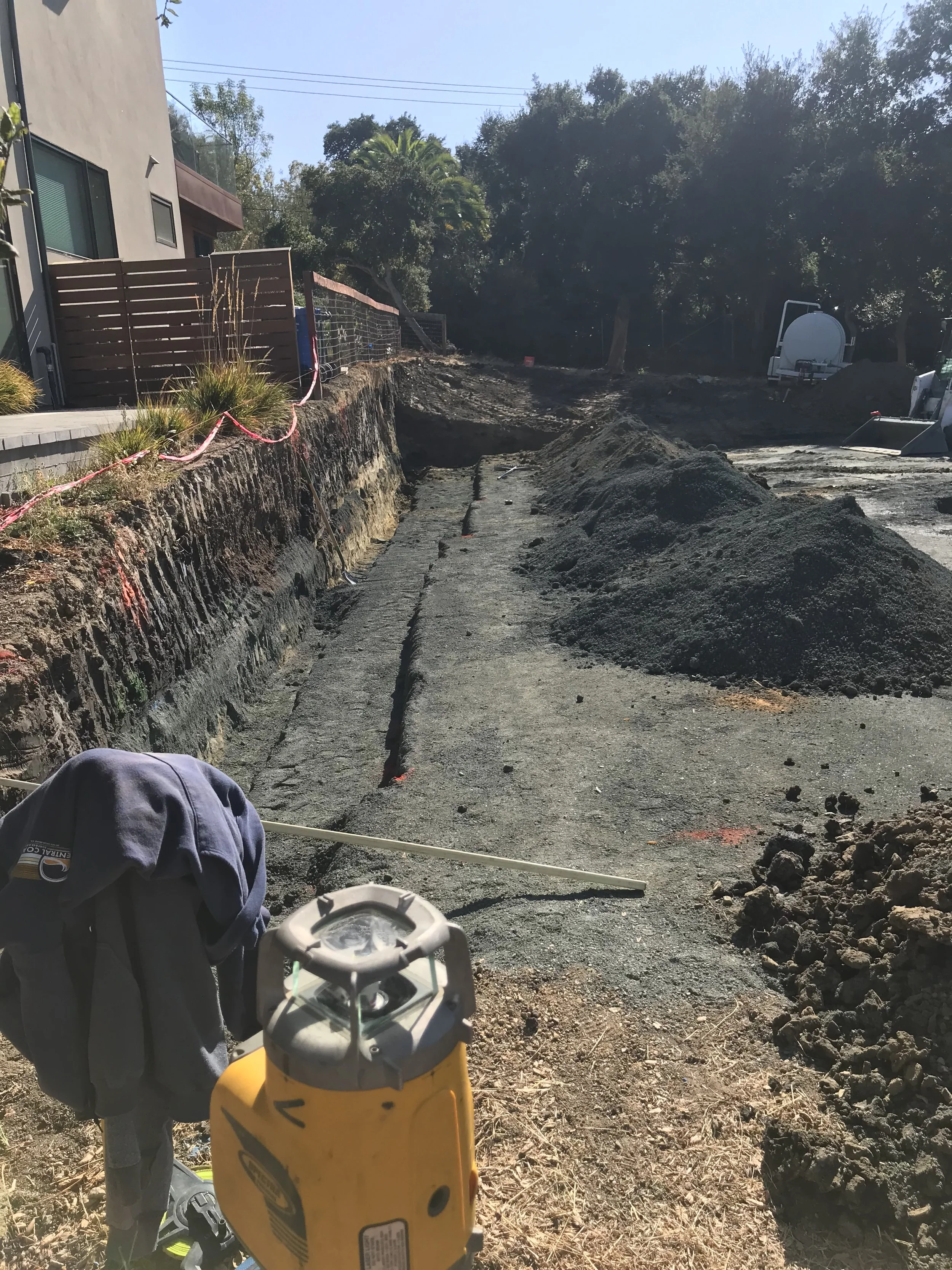 Site preparation for retaining wall construction by Holloway Earthwork in San Luis Obispo, CA