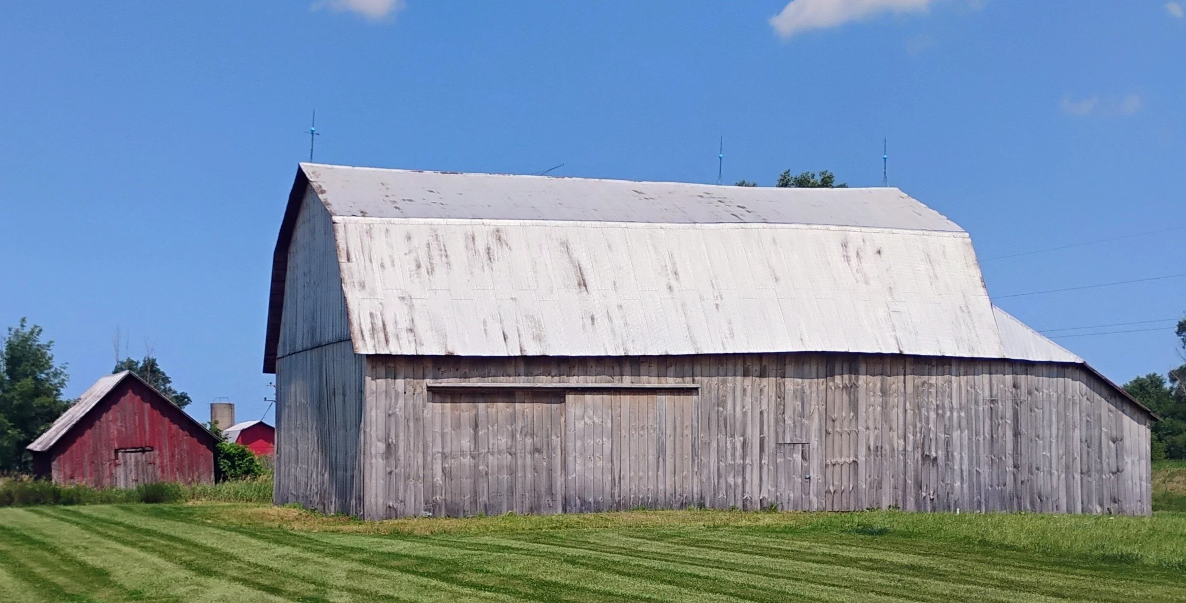 Large barn before painting. 
