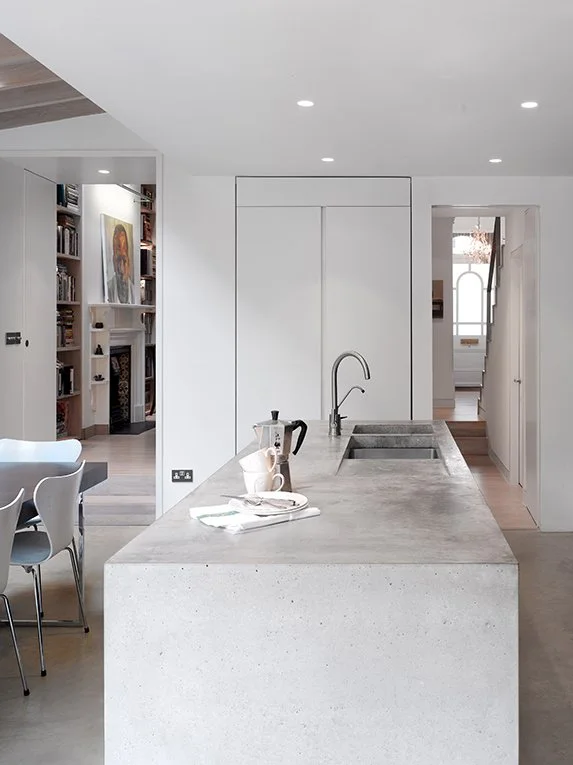 Kitchen island at Book Tower House