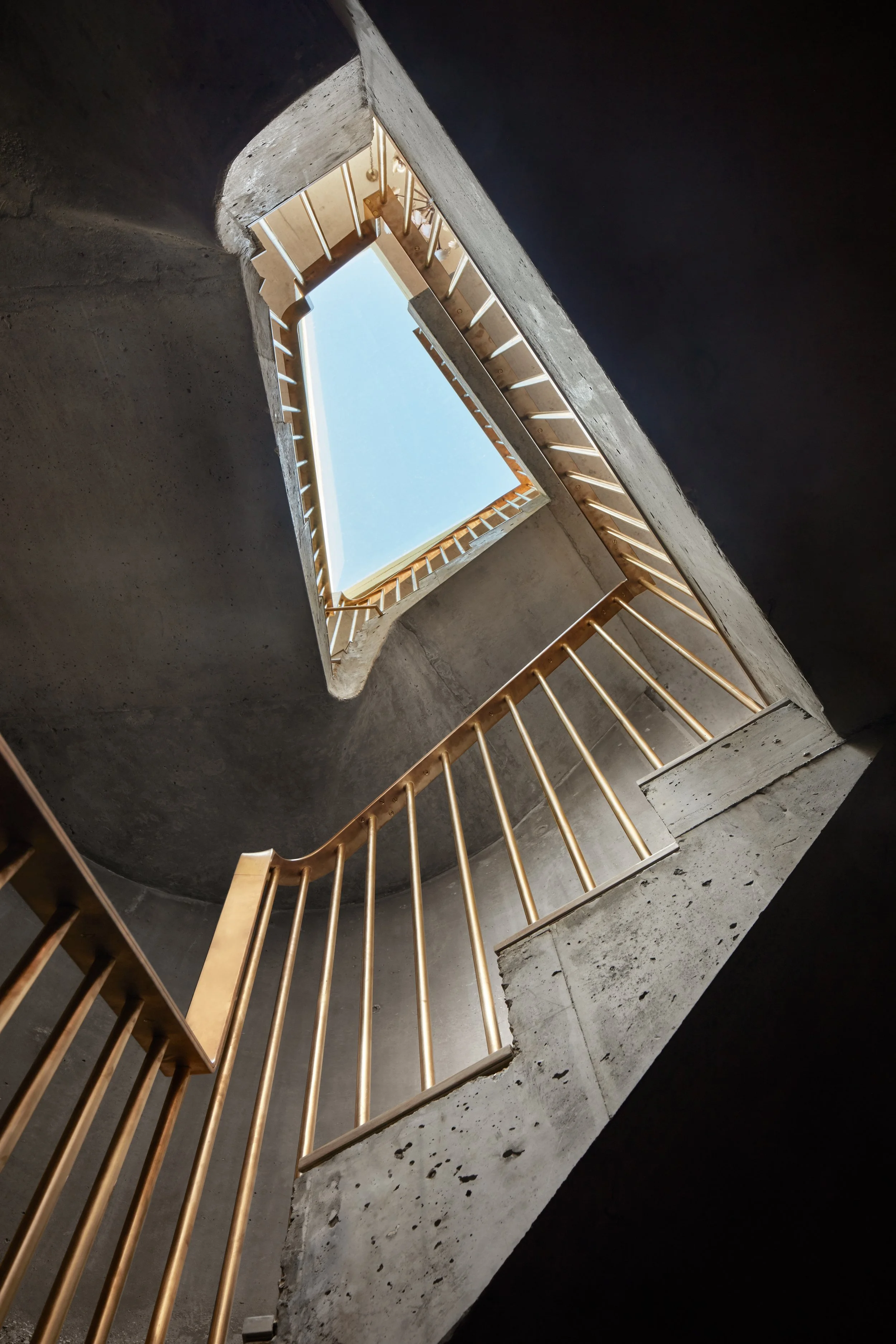 Stair with rooflight above