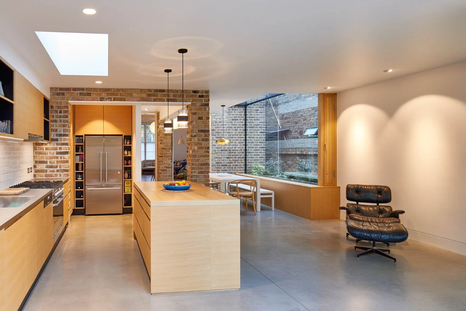 Timber kitchen with island London Fields rear extension