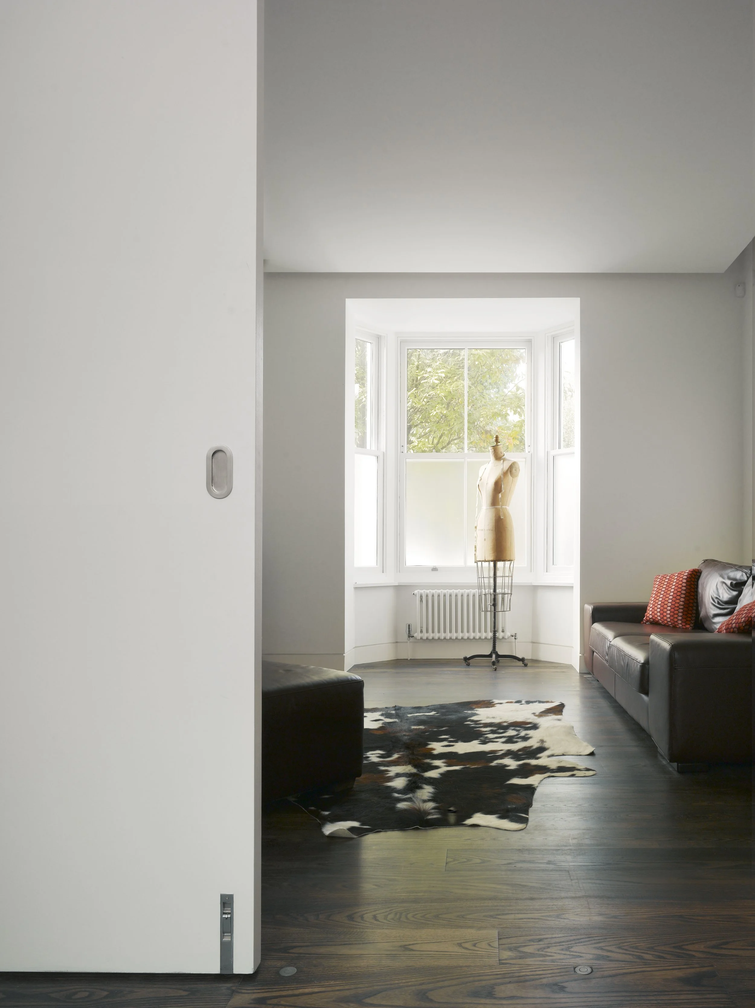 Living room with bay window