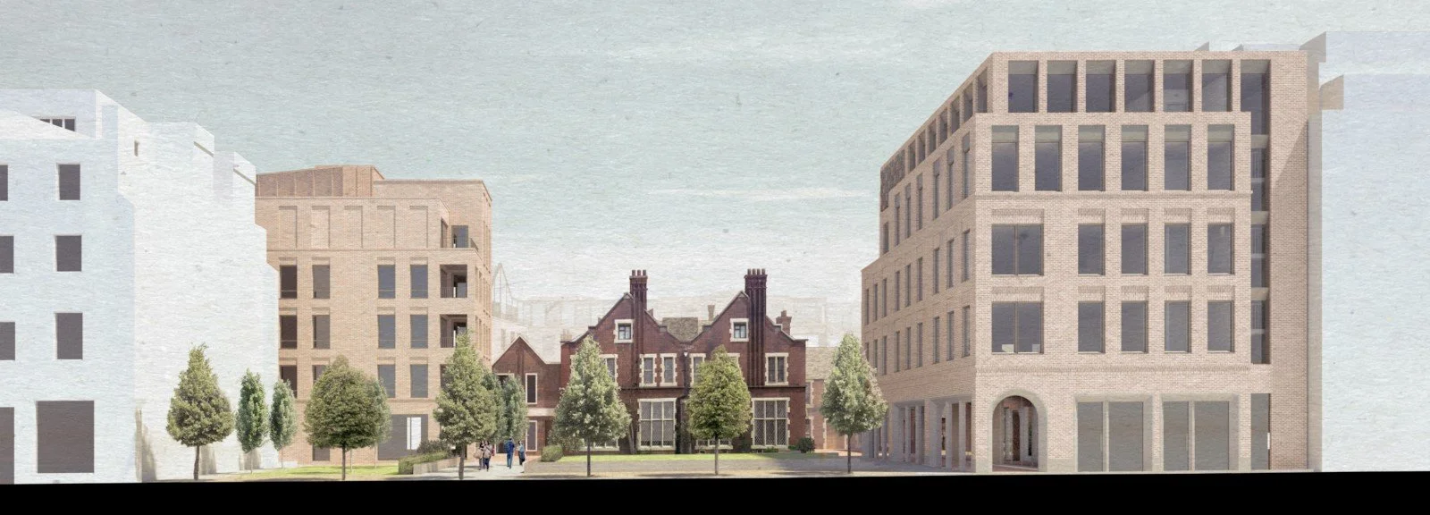 Courtyard and historic buildings next to Toynbee Hall