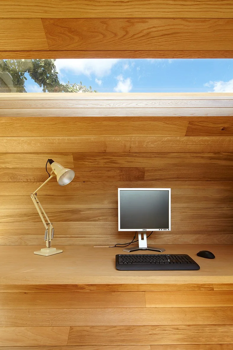 Garden office with timber interior