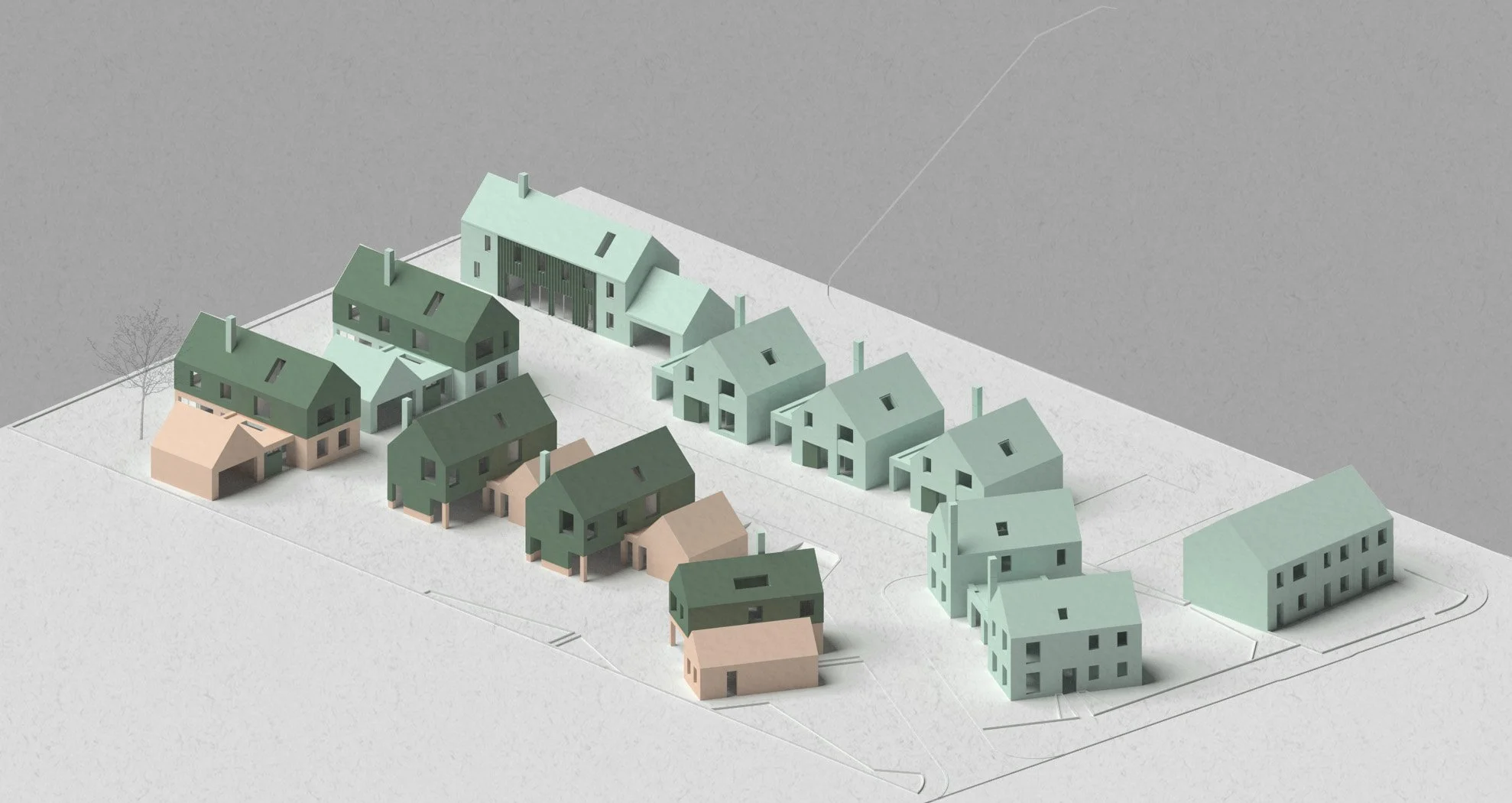 Model showing new development of homes at Hertfordshire