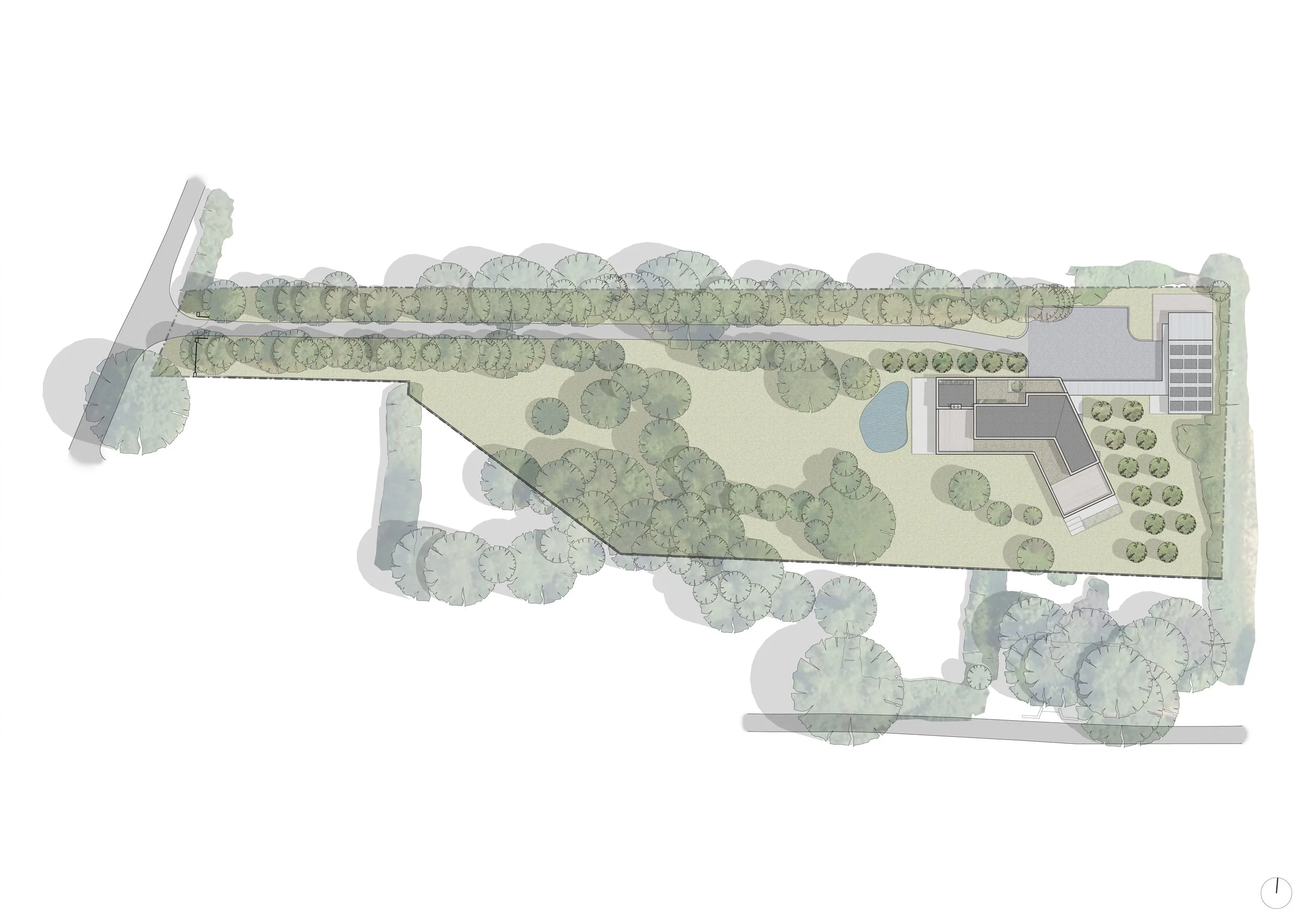 Site plan showing long driveway to Gallery House St Albans