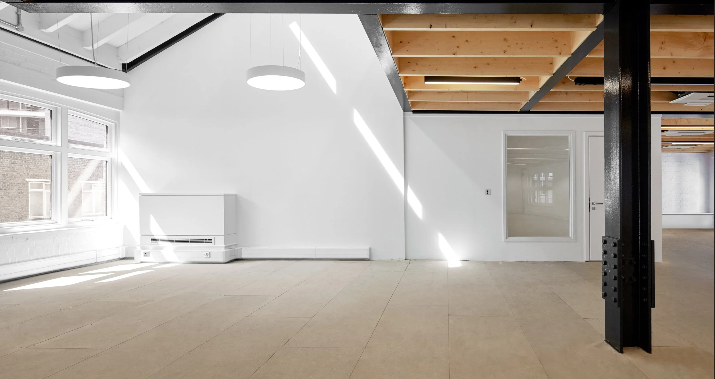 Rationalised internal spaces post refurbishment Bloomsbury office space