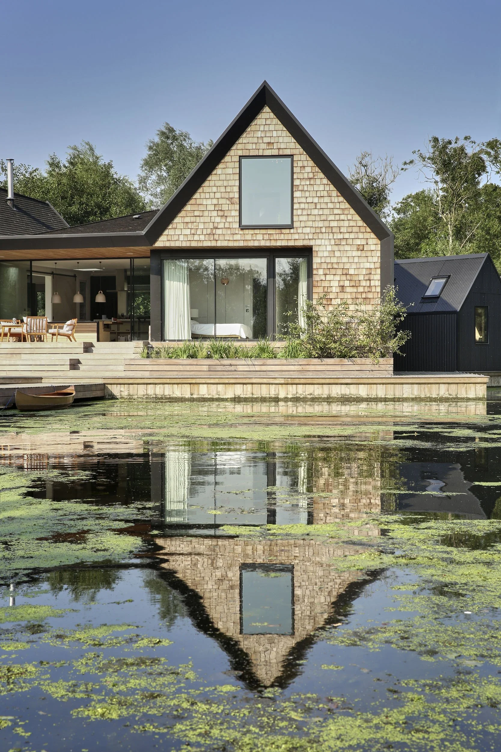 Waterside deck at Backwater Norfolk