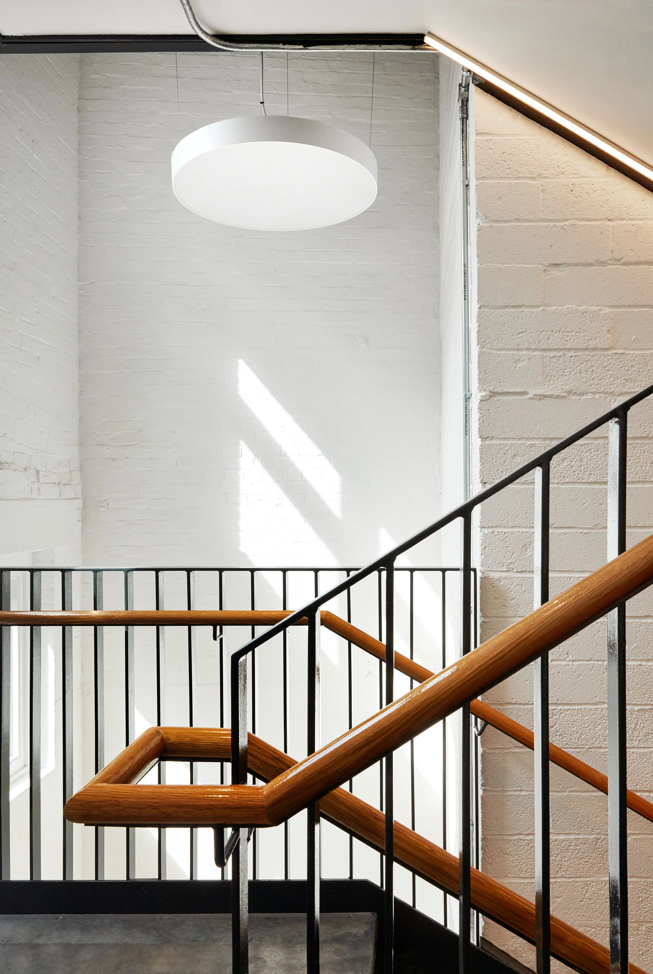 Stair handrail detail at Long Yard Bloomsbury
