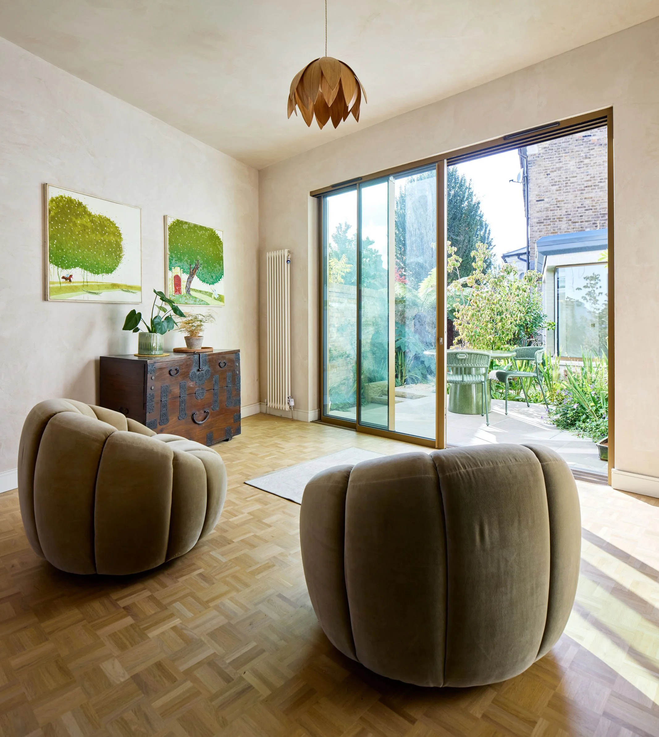 View out to courtyard garden