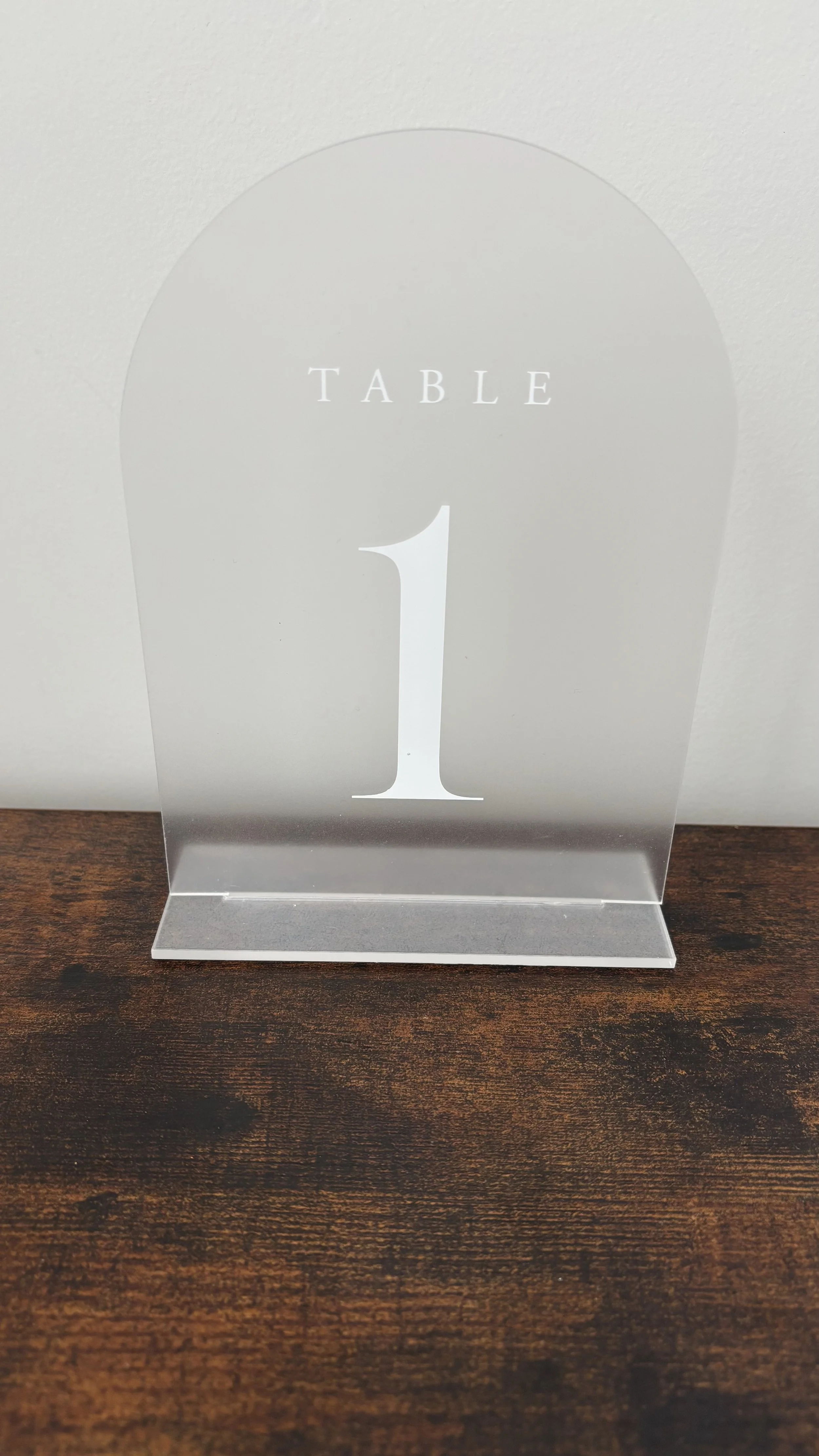 Clear with White Font Table Number 1-20 $10