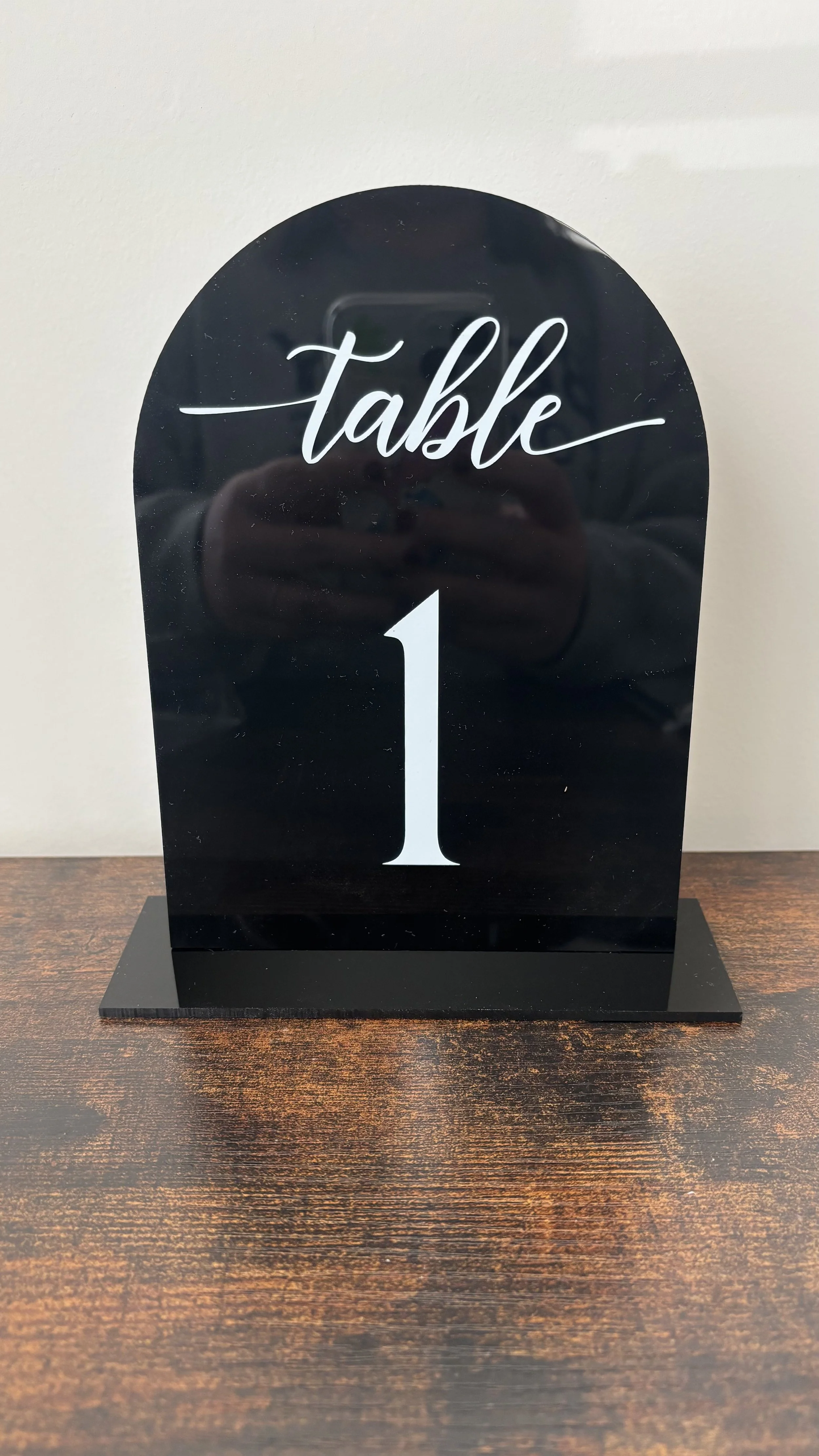 Clear with White Font Table Number 1-20 $10