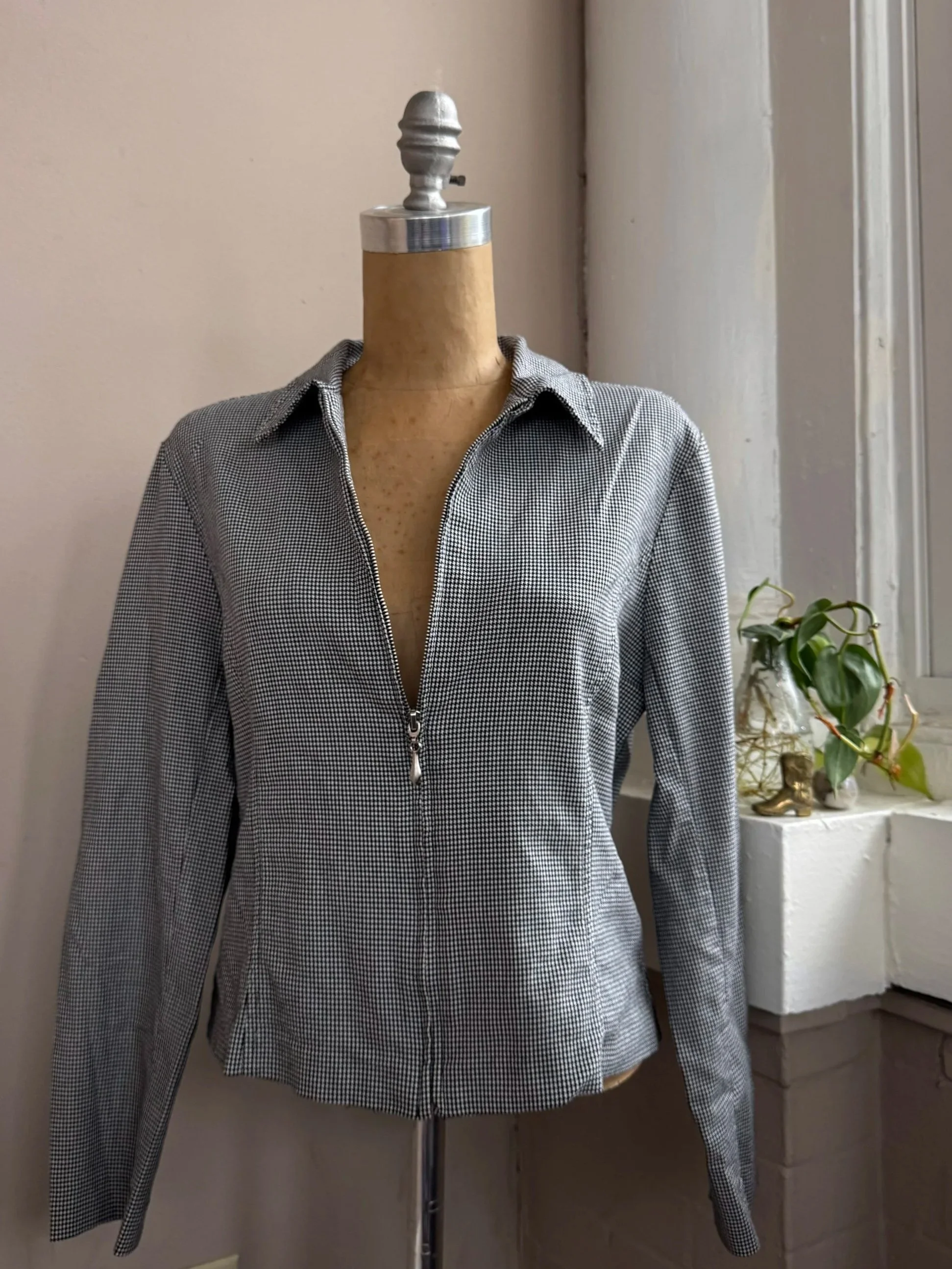 Houndstooth Zip Shirt