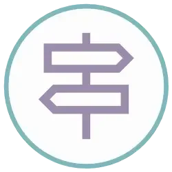 Icon depicting a crossroads