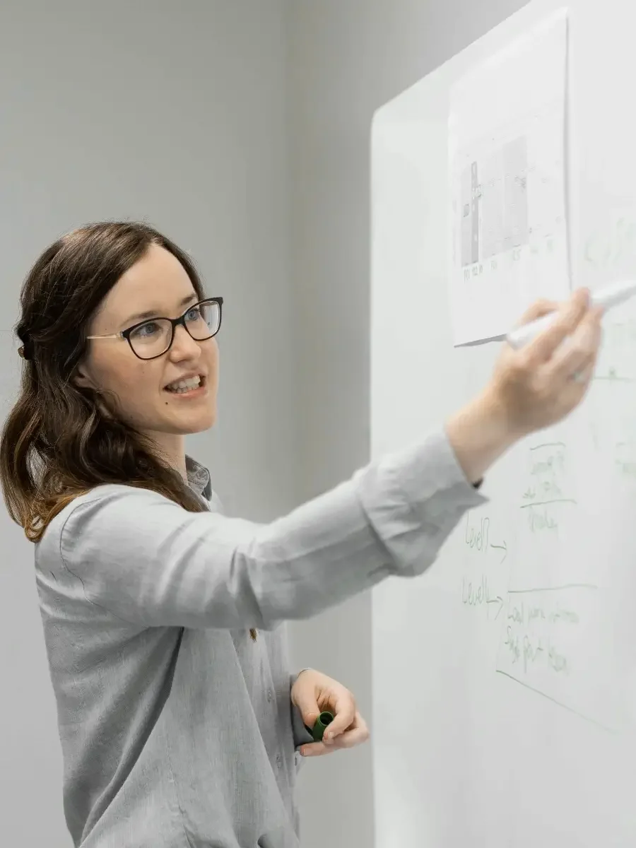 Person giving a presentation in a professional setting
