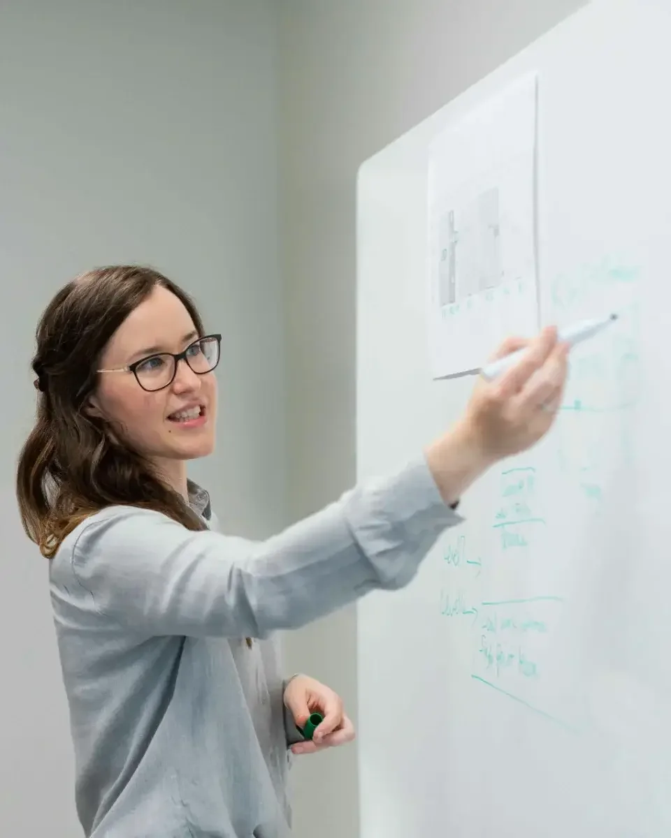 Person giving a presentation in a professional setting